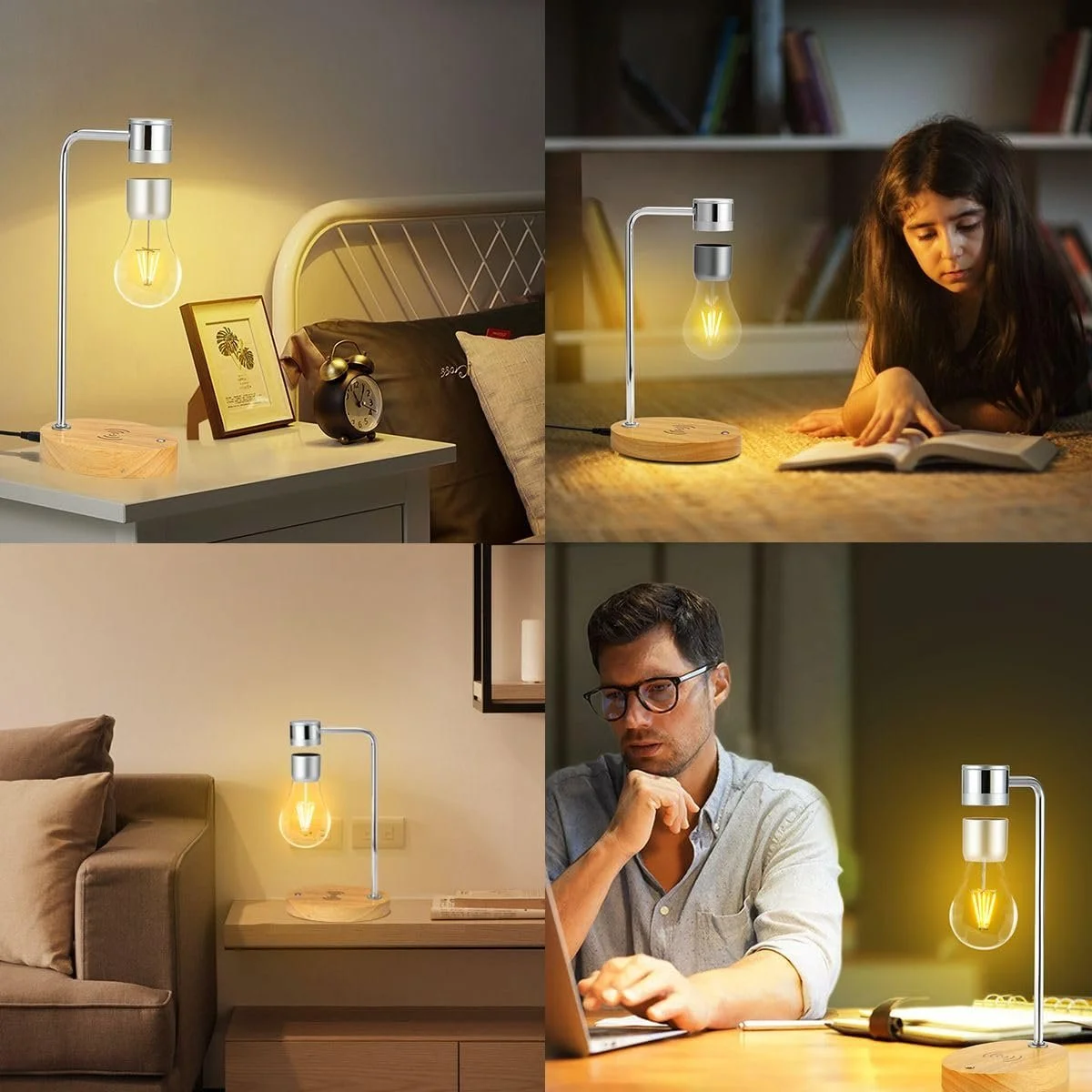 Настільна лампа UVEHAS Magnetic Floating LED з бездротовою зарядкою, фото №4