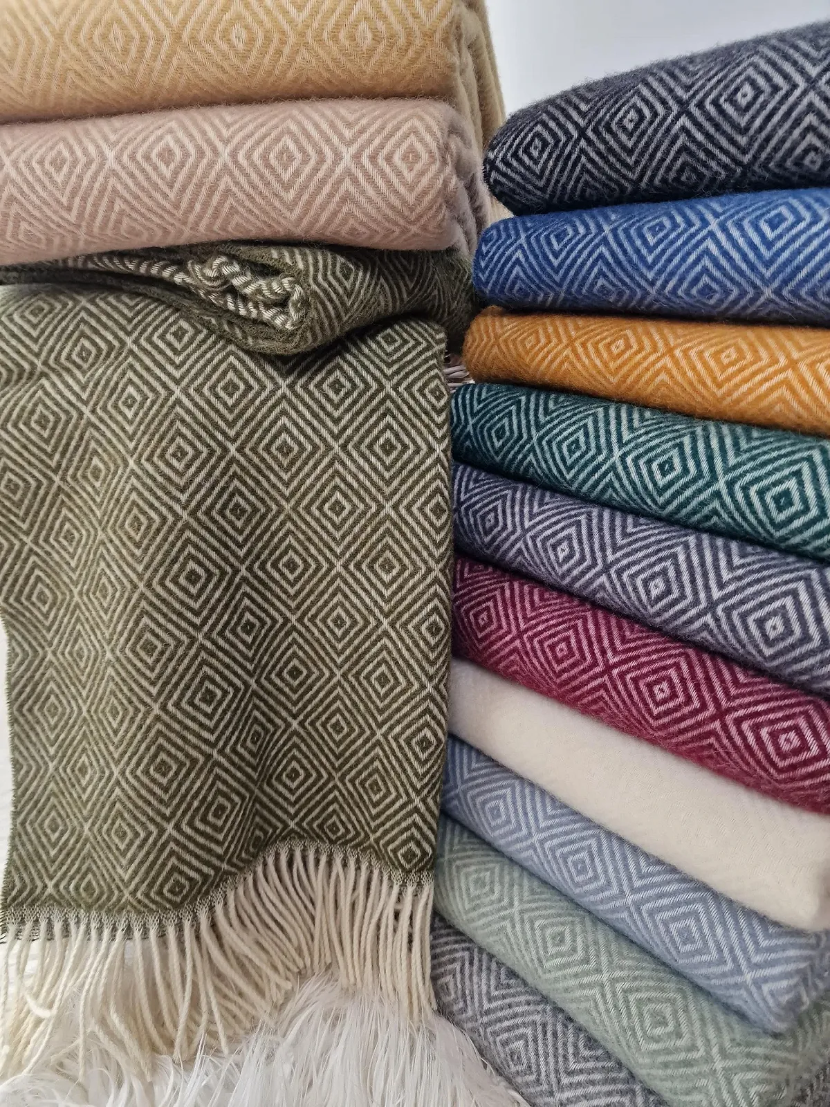 Плед STTS International Wool Tyrol з вовни, 140 x 200 см, світло-оливковий (D-V), фото №7