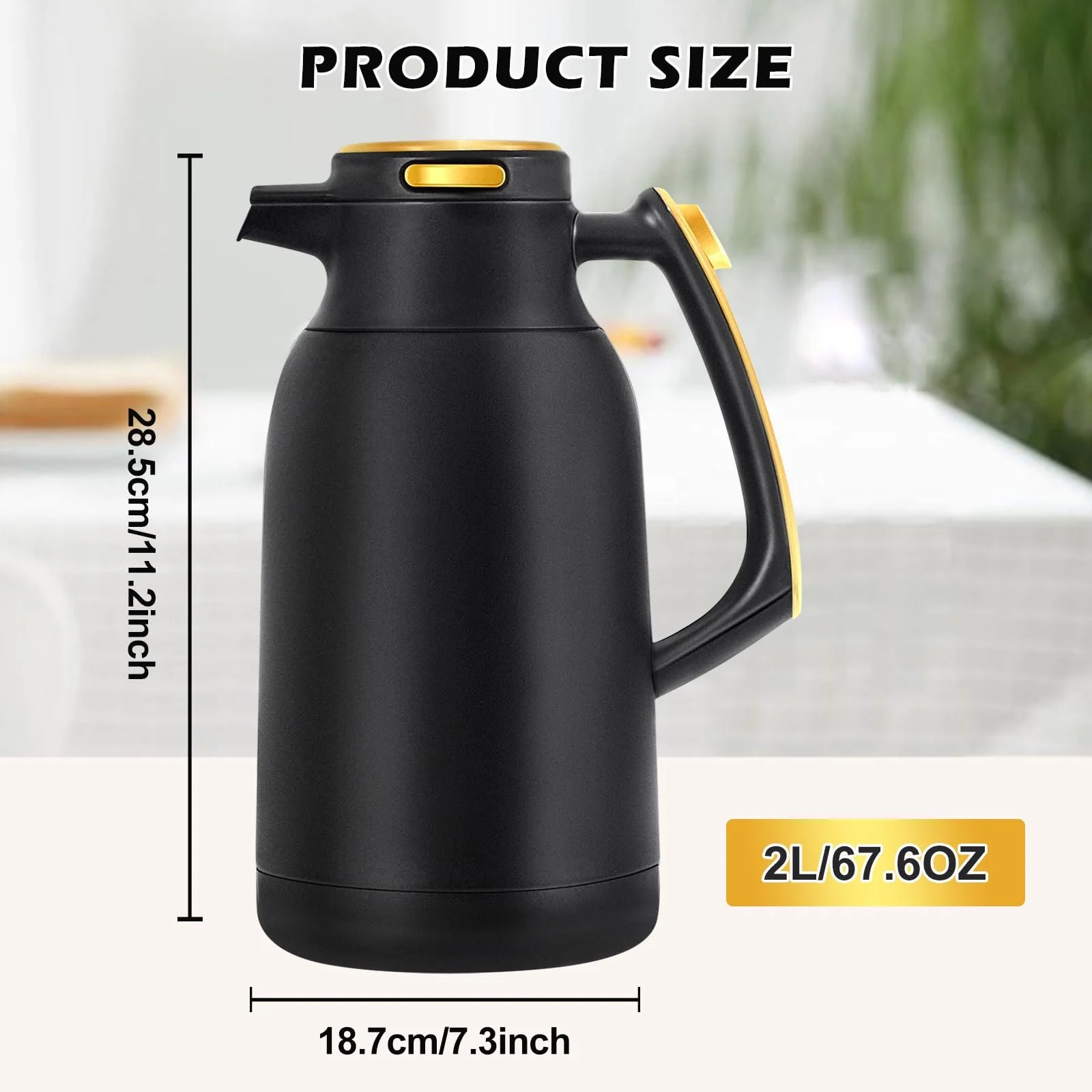 Термос-кавник 2 літри, Нержавіюча сталь, Ізольований для кави, Термічна двостінна вакуумна ізоляція, фото №2 Термос-кавник 2 літри, Нержавіюча сталь, Ізольований для кави, Термічна двостінна вакуумна ізоляція, фото №2