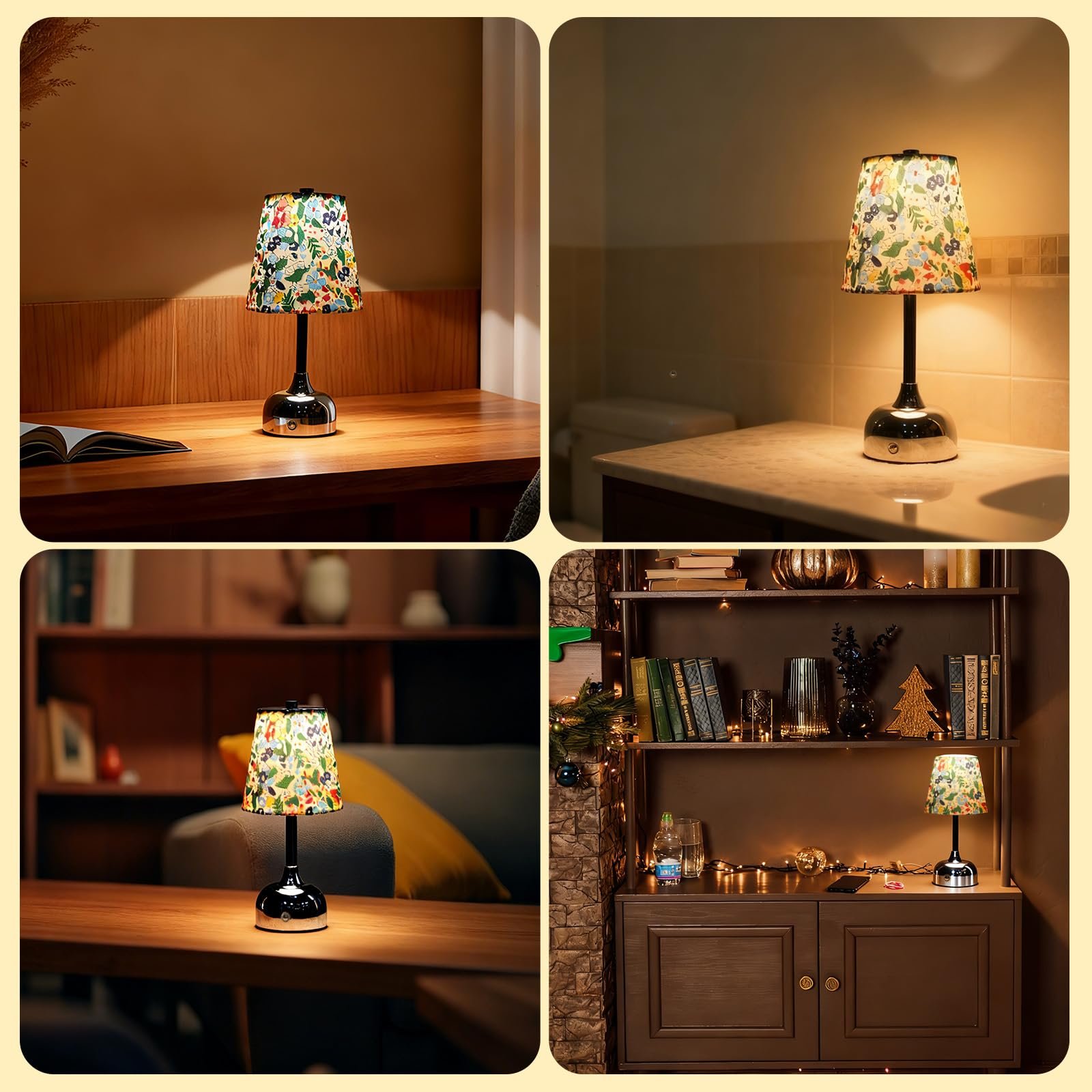 Настільна лампа Lustaled бездротова акумуляторна сенсорна IP54 срібляста, фото №7