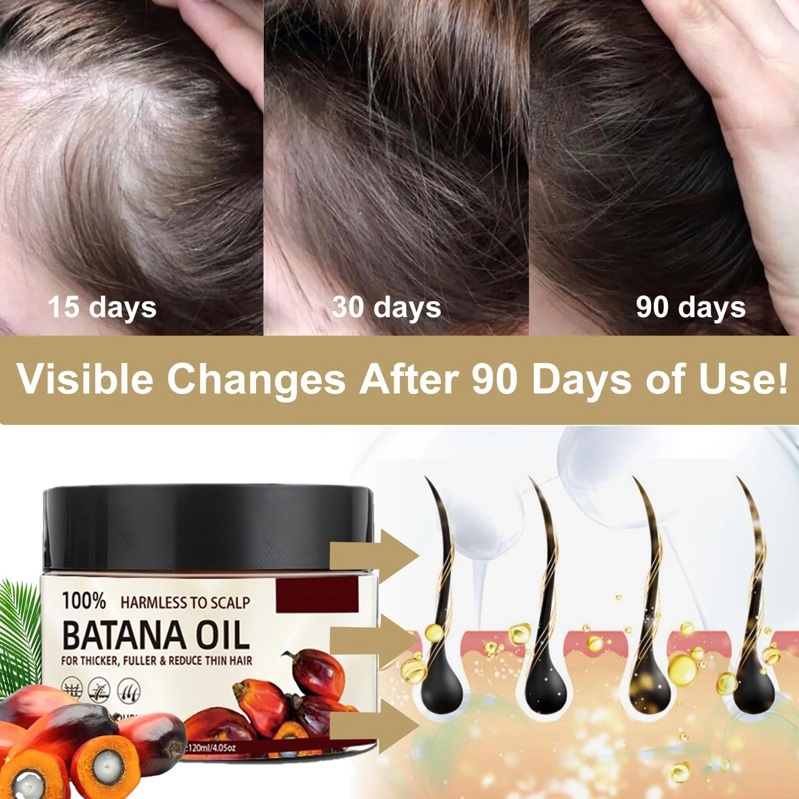 Органічна Олія Батани для Росту Волосся 120 мл, фото №6