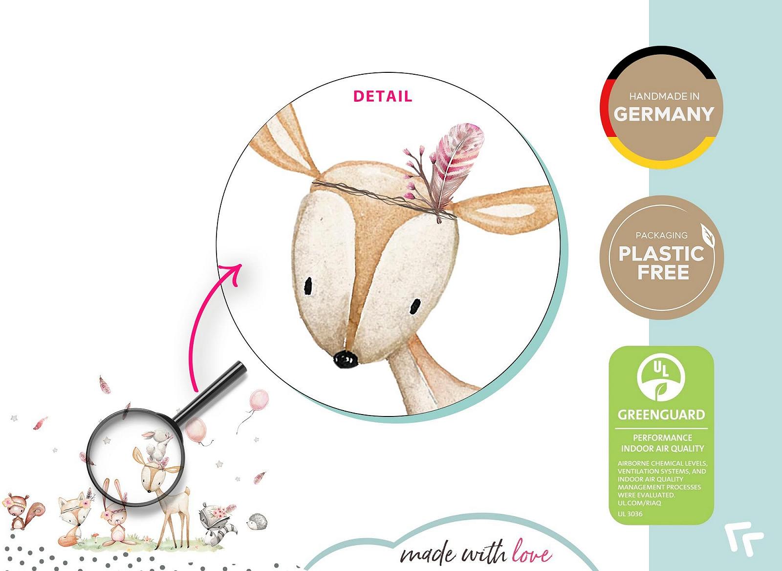 Наклейка на стену Little Deco DL5070 XL Лесные животные Олень Лиса, фото №5