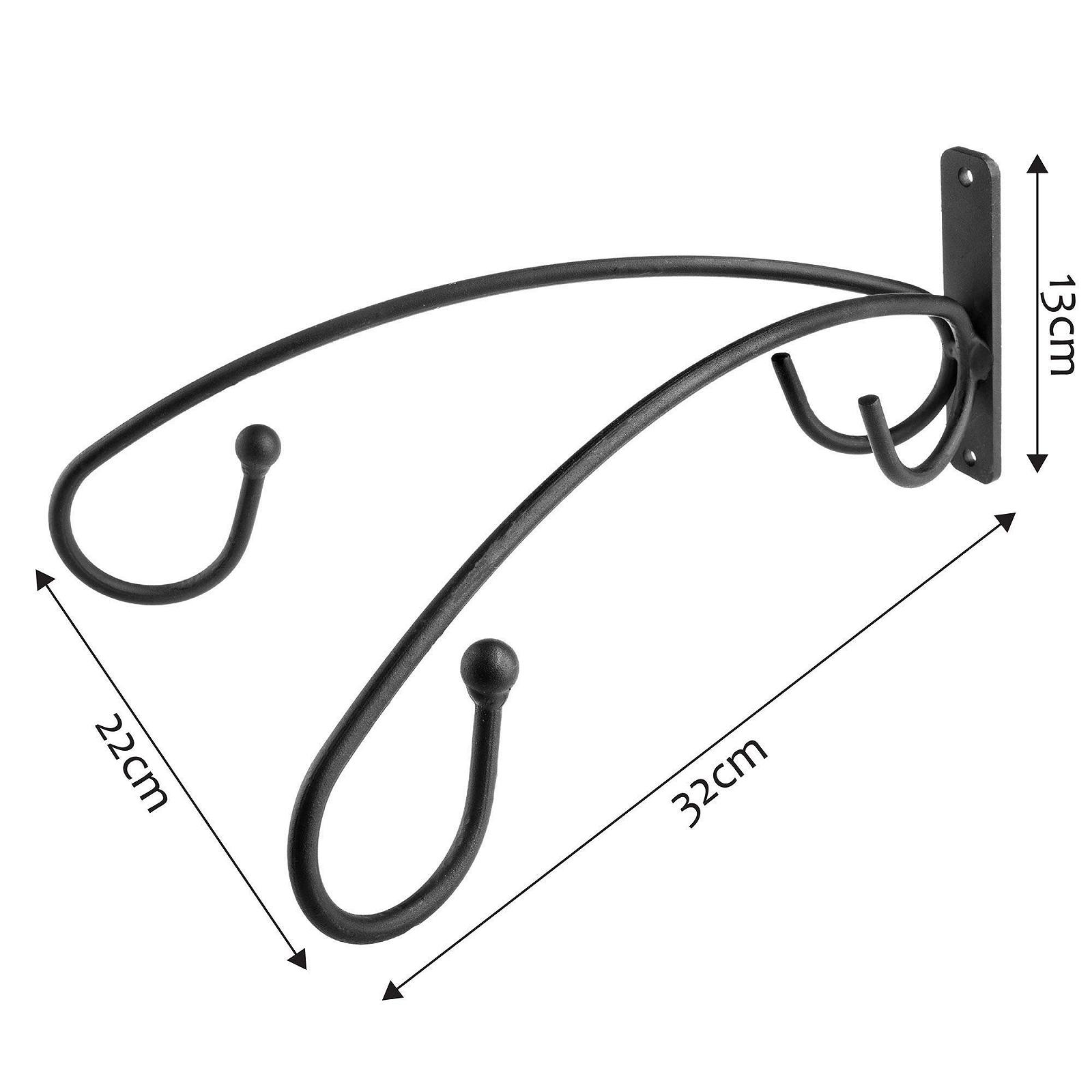 Гачок для квітів KADAX подвійний настінний сталевий Чорний, фото №2