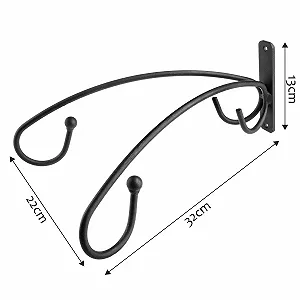 Гачок для квітів KADAX подвійний настінний сталевий Чорний synthetic.ua - Фото 1
