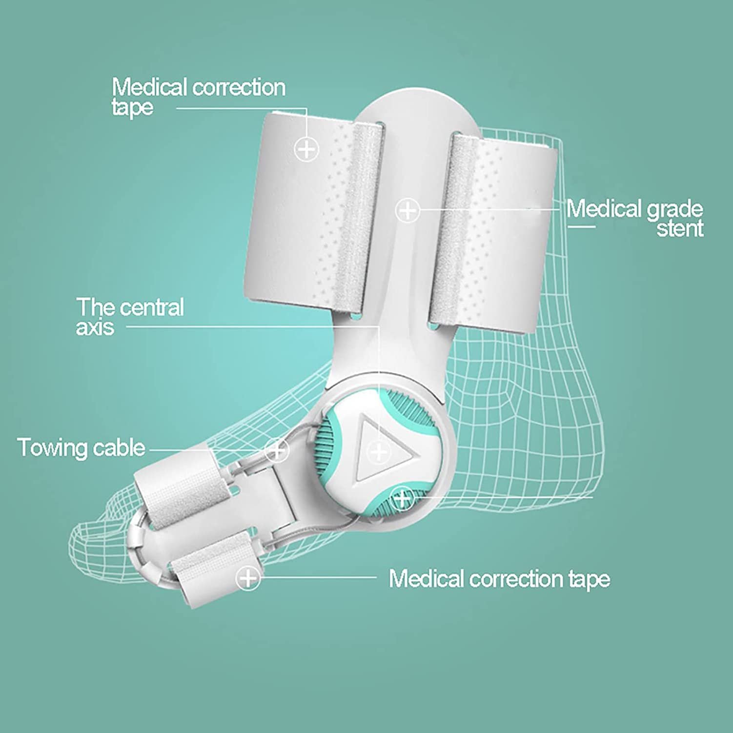 Ортопедичний засіб при вальгусній деформації, Випрямляч, Гнучке обертання на 180°, Відновлює правильну поперечну арку, фото №5