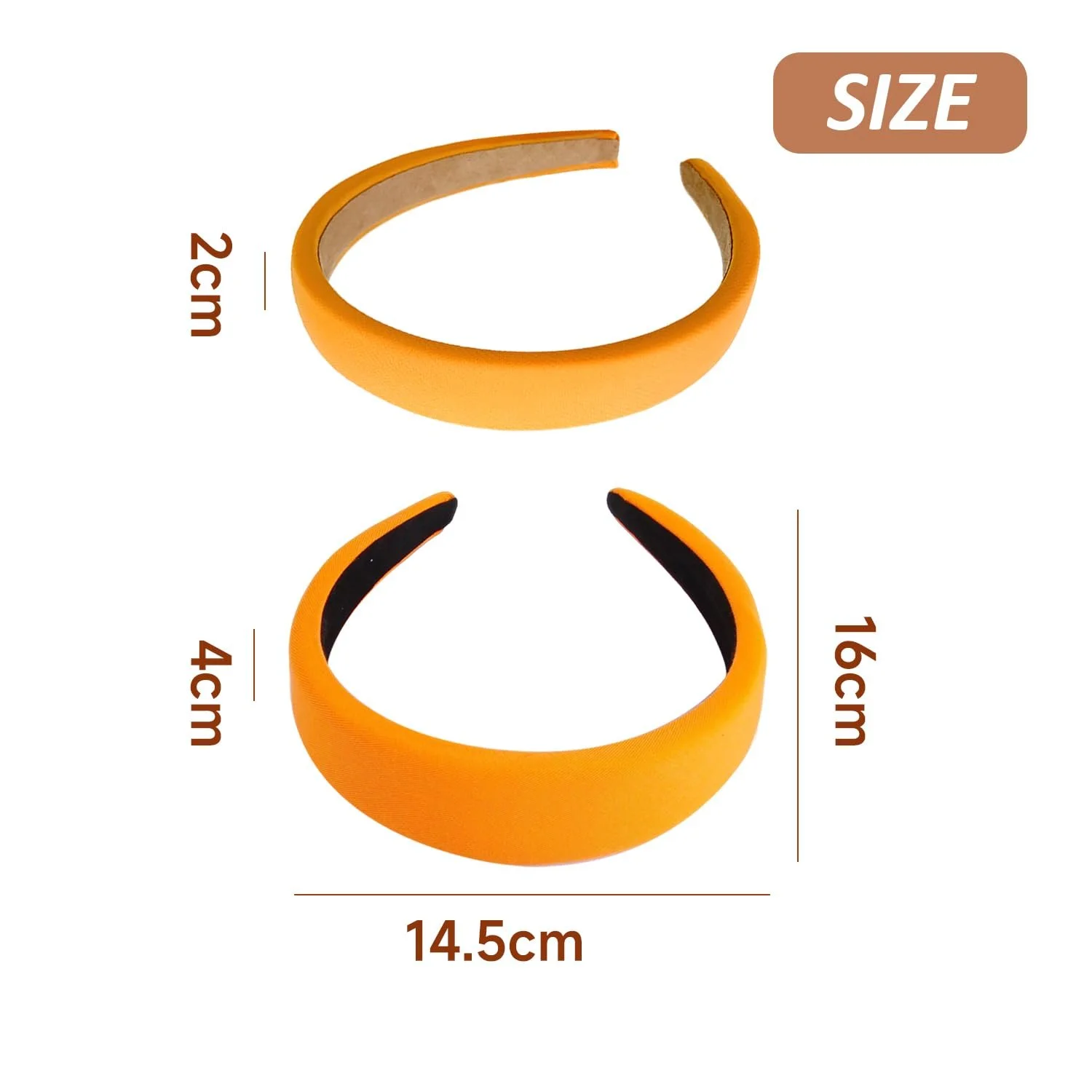 Набір обручів на голову 2 шт. Оранжевий, фото №2