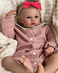 Лялька Scnbom Reborn Baby Dolls Silicone 20 дюймів 50 см дівчинка як справжня малеча (рожевий) - Фото 1