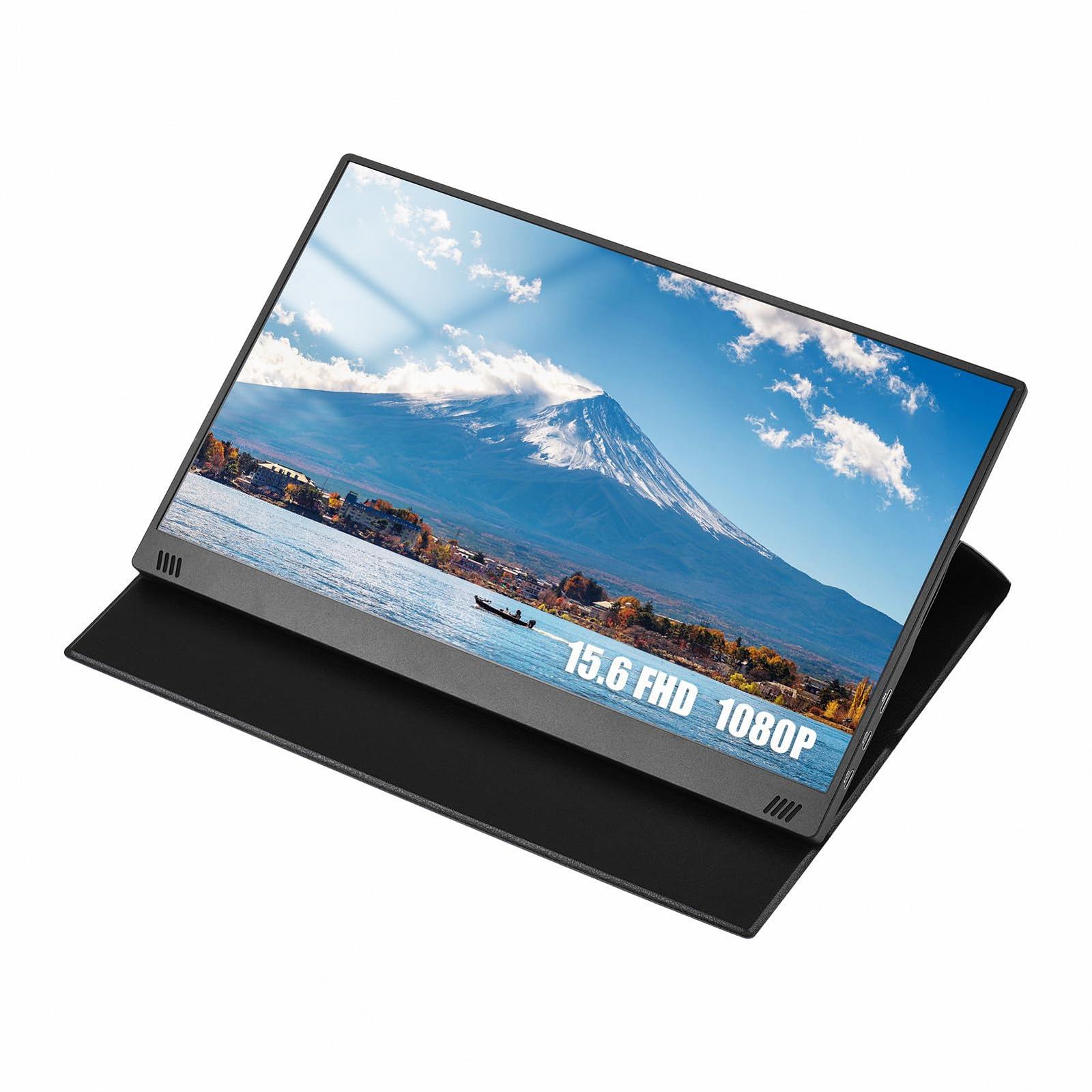 Портативный монитор SYNCO 15.6 дюймов 1080P IPS экран с встроенными динамиками и смарт-чехлом, фото №1