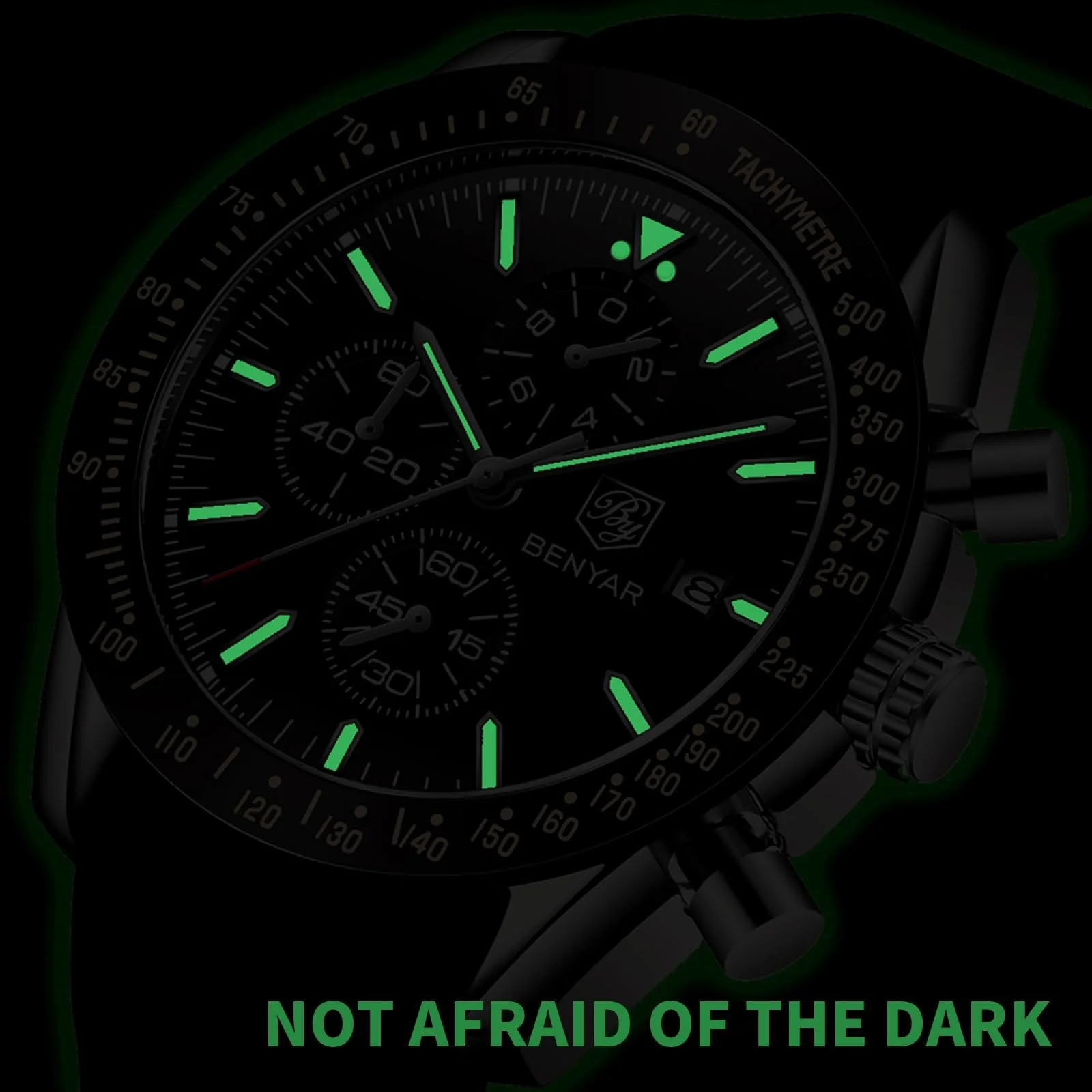 Мужские часы Benyar Хронограф Кварцевый Кожаный ремешок Спортивные Бизнес Модные Водонепроницаемые 30 м Устойчивые к царапинам, фото №7 Мужские часы Benyar Хронограф Кварцевый Кожаный ремешок Спортивные Бизнес Модные Водонепроницаемые 30 м Устойчивые к царапинам, фото №7