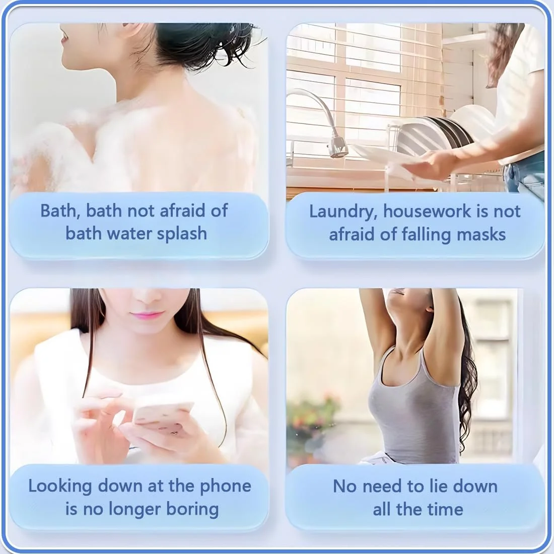 Маска Силіконова WHYCNJL 2 шт Білий, Рожевий, фото №5