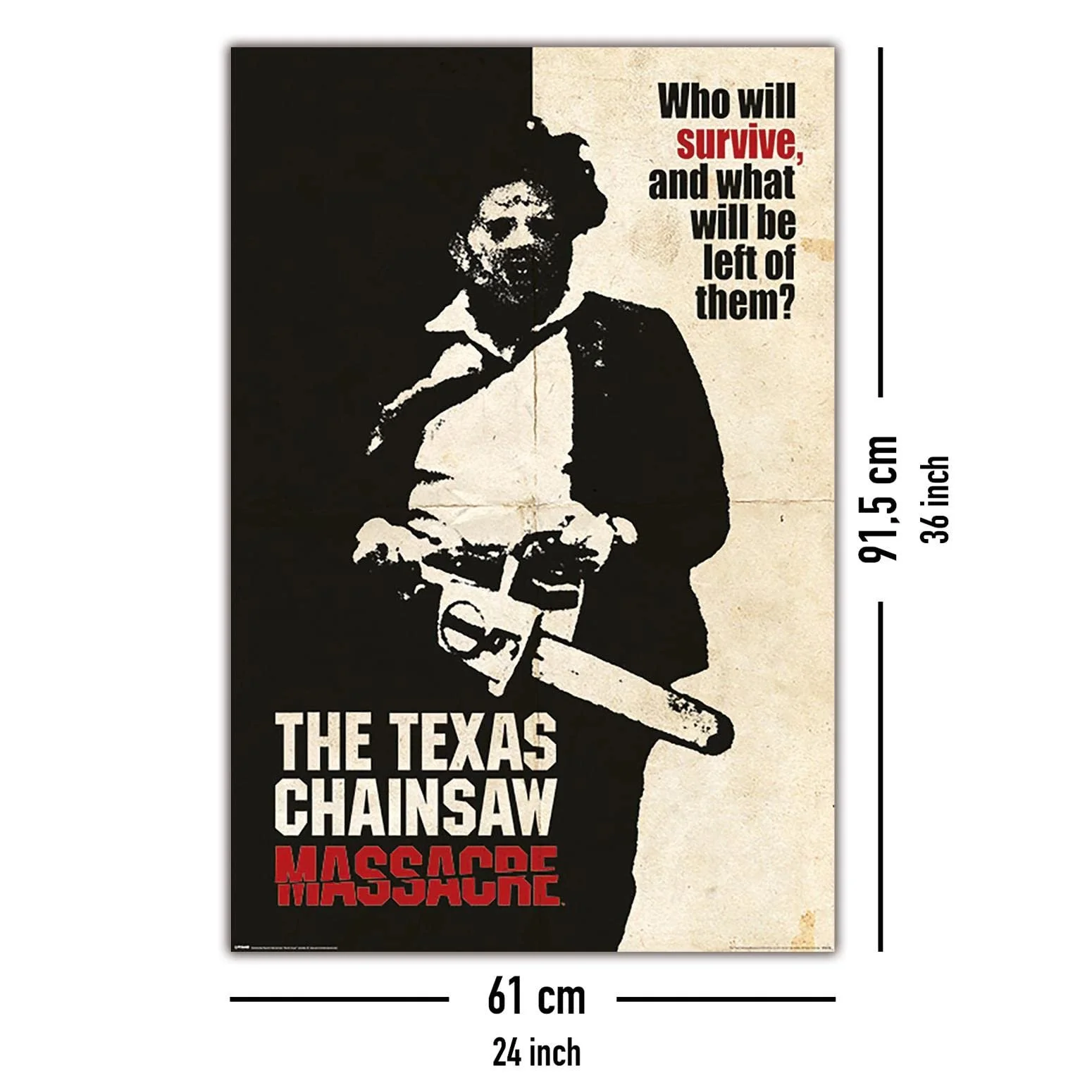 Постер Close Up Texas Chainsaw Massacre "Who Will Survive?" 61 x 91.5 см, фото №5