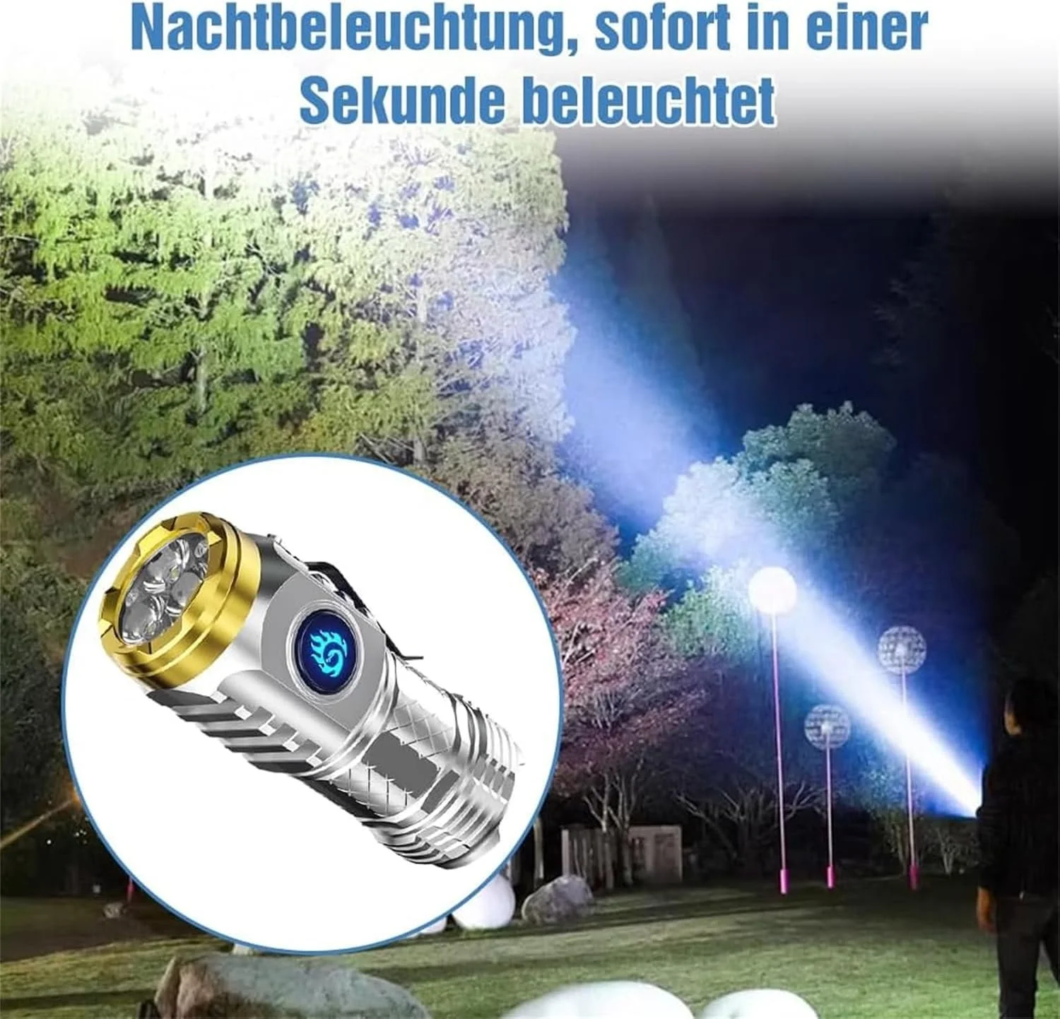Ліхтарик LED Надзвичайно яскравий Акумуляторний Портативний міні з 5 режимами освітлення Водонепроникний тактичний для кемпінгу Пішого туризму Надзвичайна ситуація (2 штуки Mix), фото №9 Ліхтарик LED Надзвичайно яскравий Акумуляторний Портативний міні з 5 режимами освітлення Водонепроникний тактичний для кемпінгу Пішого туризму Надзвичайна ситуація (2 штуки Mix), фото №9