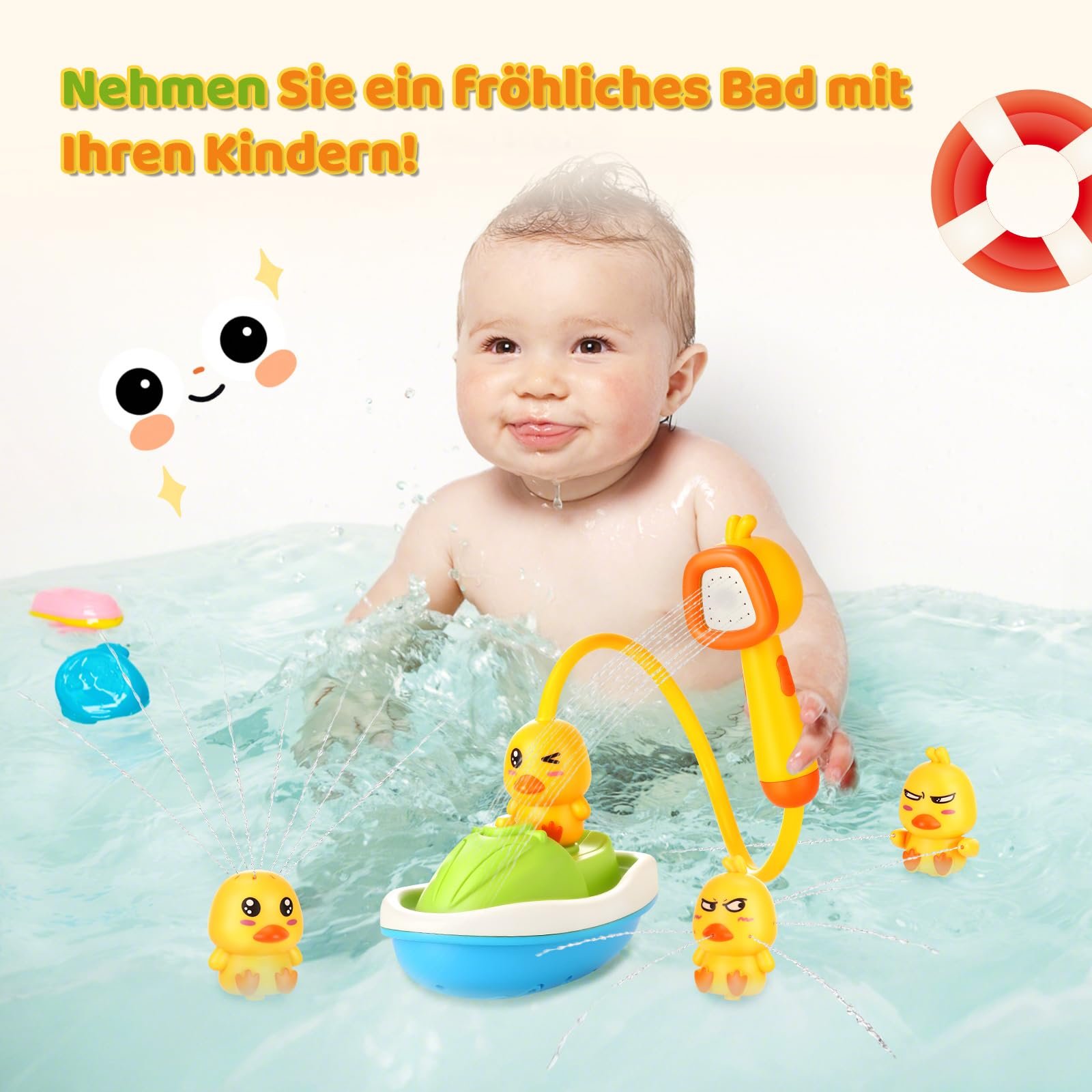 Іграшка для ванни Качка з душовою лійкою для дітей, фото №7