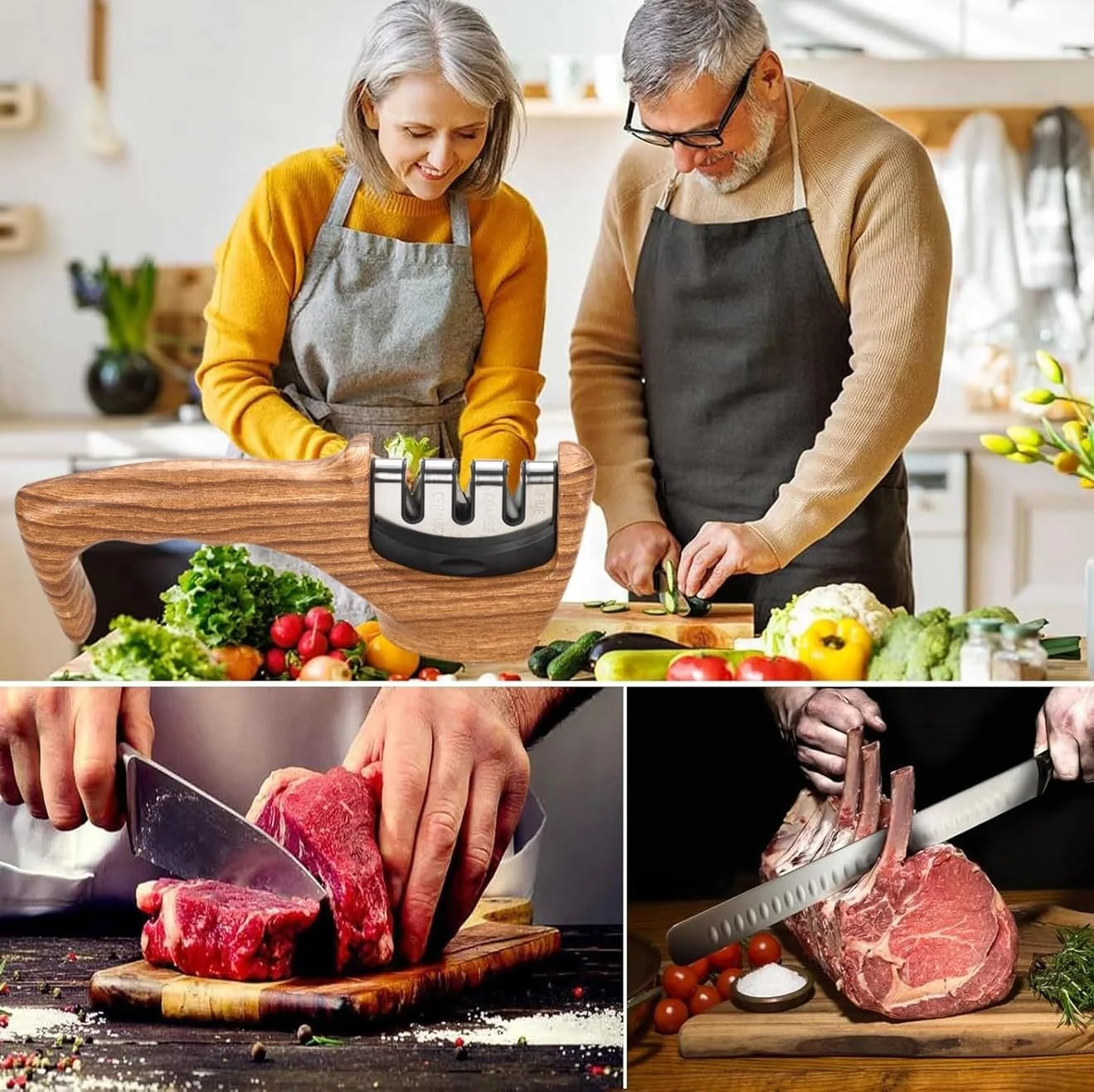 Точило для ножів 3-ступенева професійна Wood Grain, фото №6