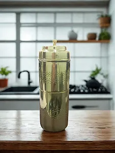 Латунная капельная кофеварка Rasakraft 150 мл Shiny Finish - Фото 1
