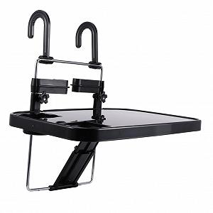 Автомобильный столик на руль, складной, с регулируемым углом наклона, многофункциональная подставка для ноутбука и поднос для еды, складной, подходит для заднего и переднего сиденья, прочный, черный - Фото 1