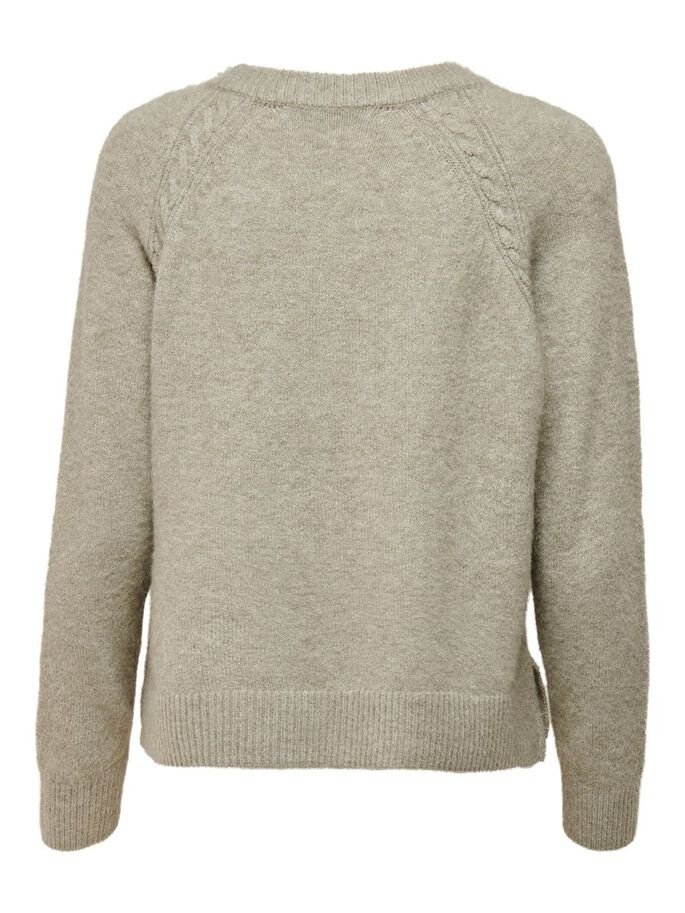 Пуловер ONLGABI LIFE L/S O-NECK PULLOVER CC KNT 15231424-Kalamata-Detail:W. MELANGE ONLY Сірий M, фото №4