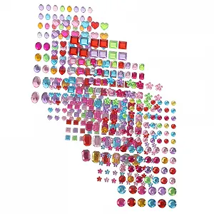 Самоклеящиеся наклейки Lurrose 12 листов Разные формы Сердца Квадраты Цветы Круги - Фото 1