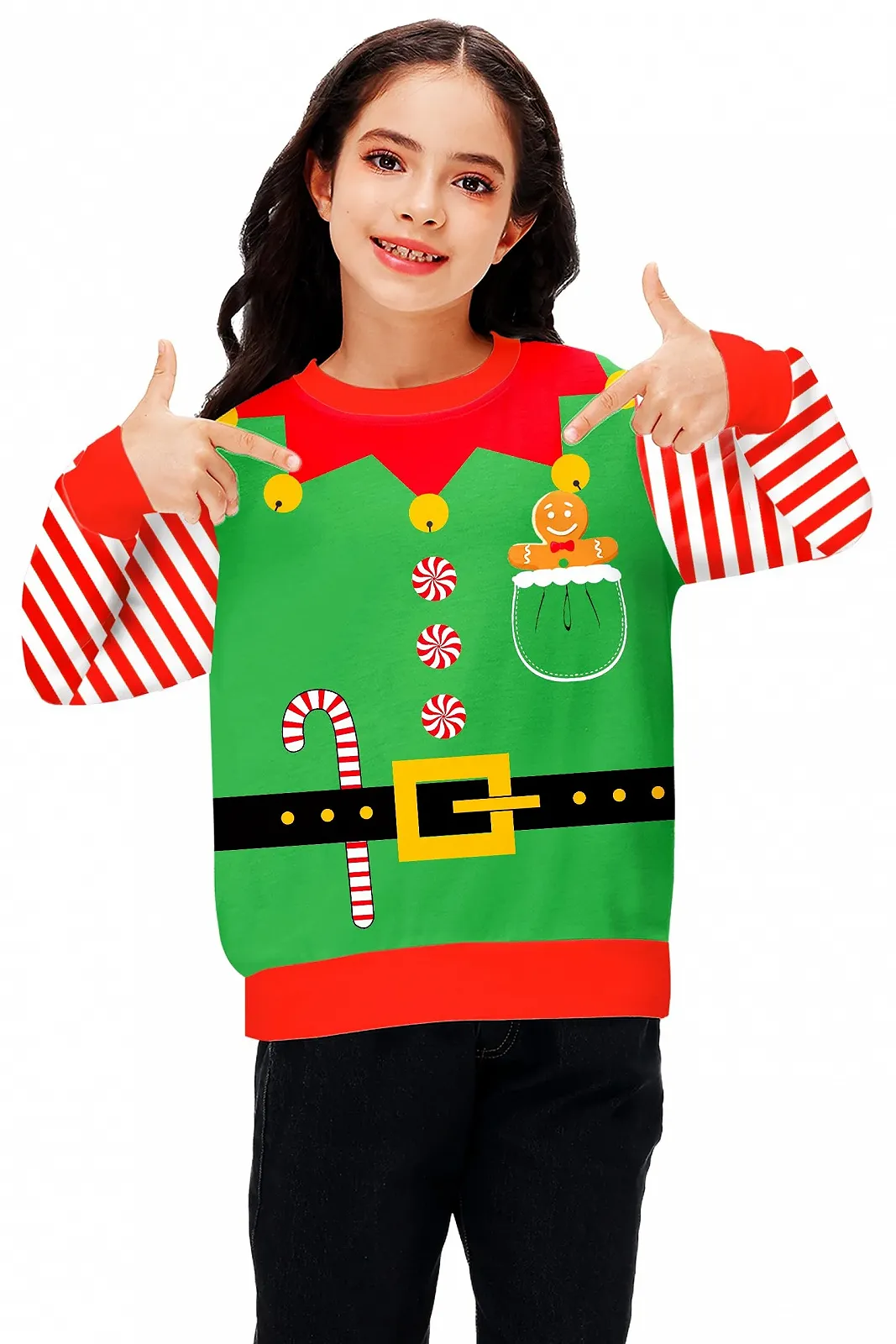 Унісекс Різдвяний світшот Arankhiger для дітей, з довгими рукавами, різдвяним принтом, фото №3