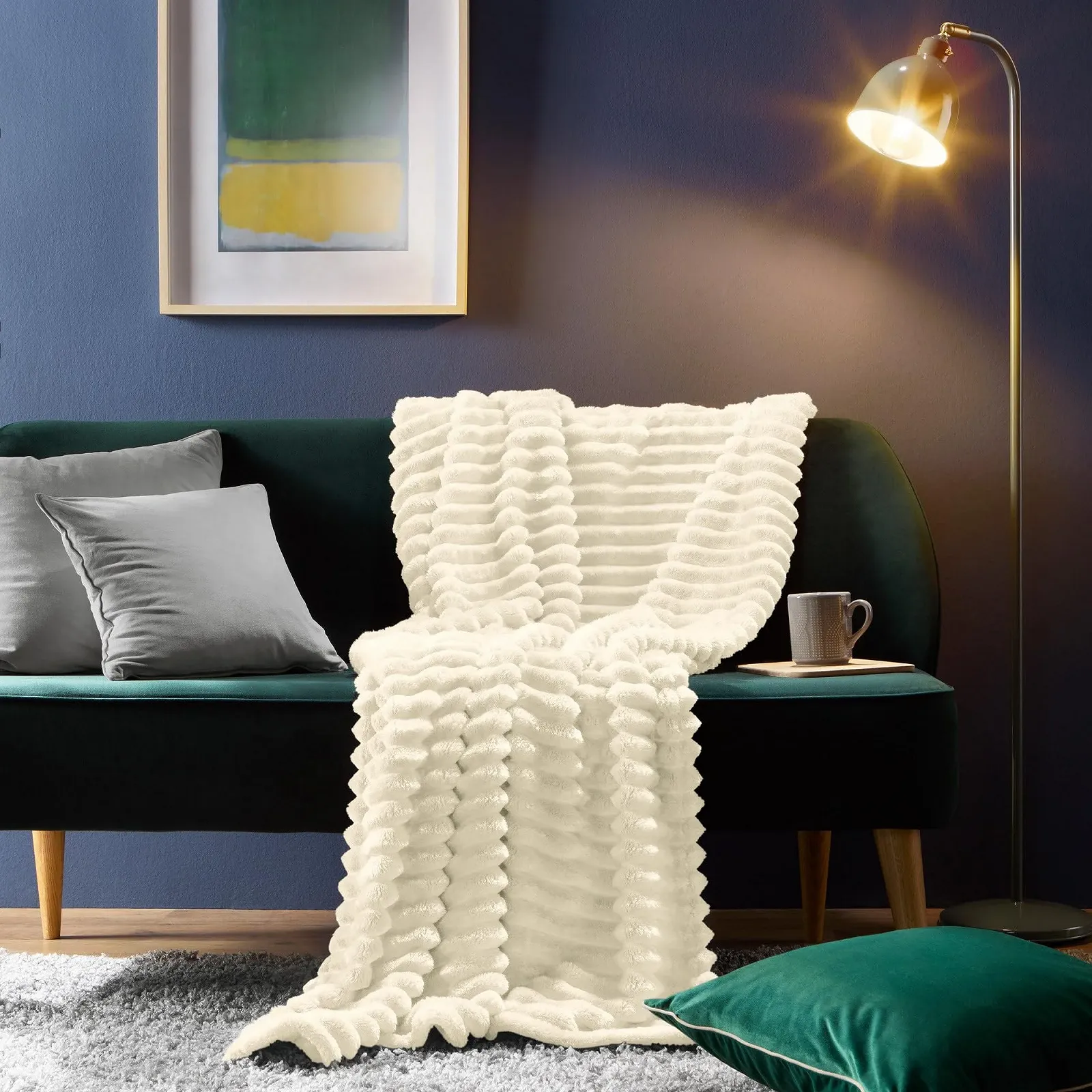 Покрывало Erwin Müller Aosta 180 x 220 см Шерсть Белый, фото №5