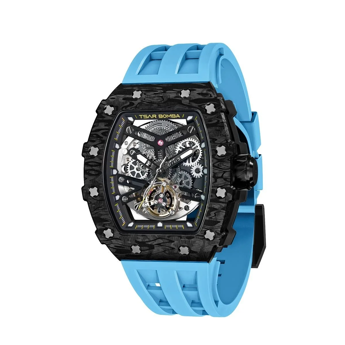Мужские Автоматические Механические Часы TSAR BOMBA Оригинальный Дизайн Квадратные из нержавеющей стали 50 м Водонепроницаемые и Силиконовый Ремешок, фото №1 Мужские Автоматические Механические Часы TSAR BOMBA Оригинальный Дизайн Квадратные из нержавеющей стали 50 м Водонепроницаемые и Силиконовый Ремешок, фото №1
