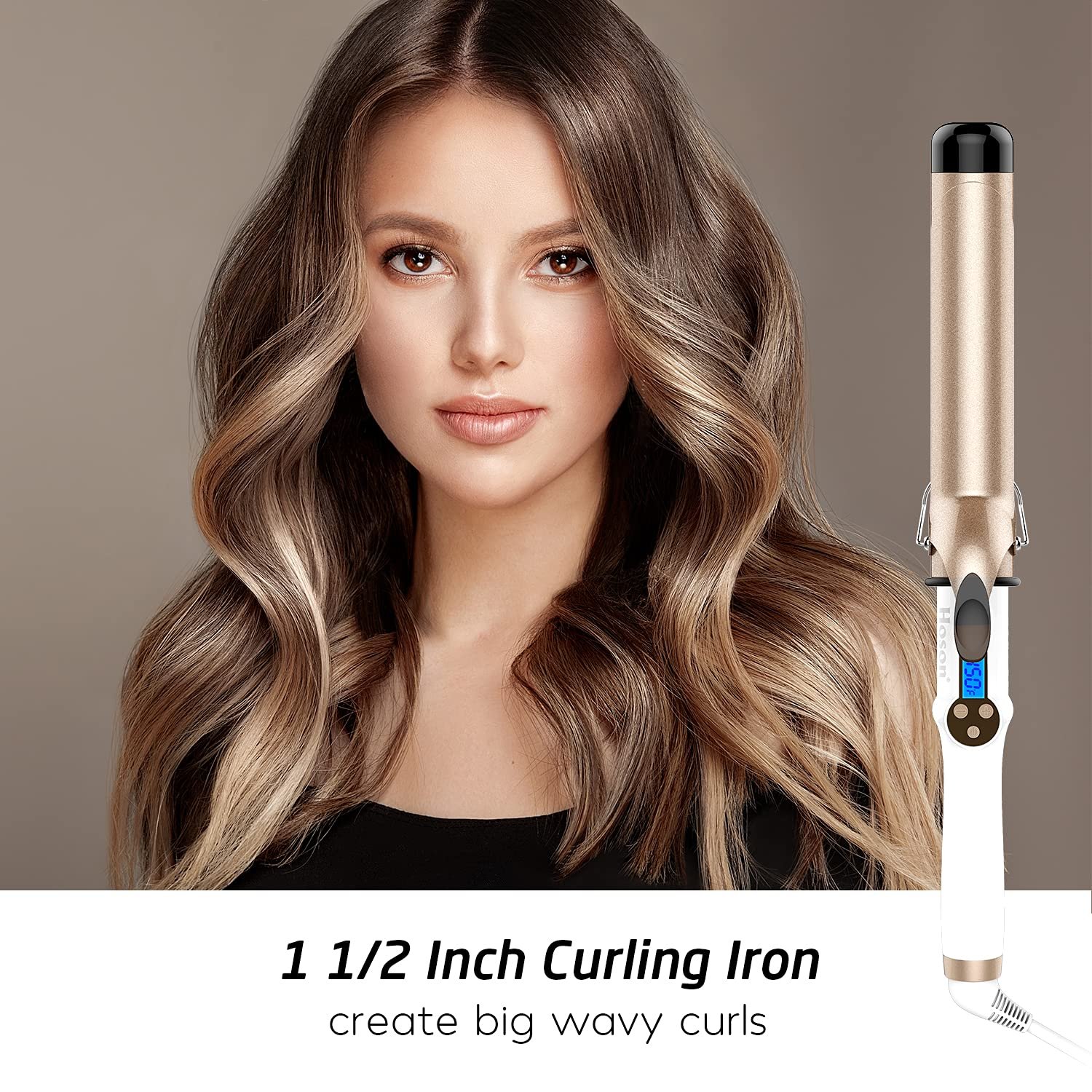 Плойка Hoson Pro Curl 38 мм LCD-дисплей 110-210°C з терморукавичкою, фото №2