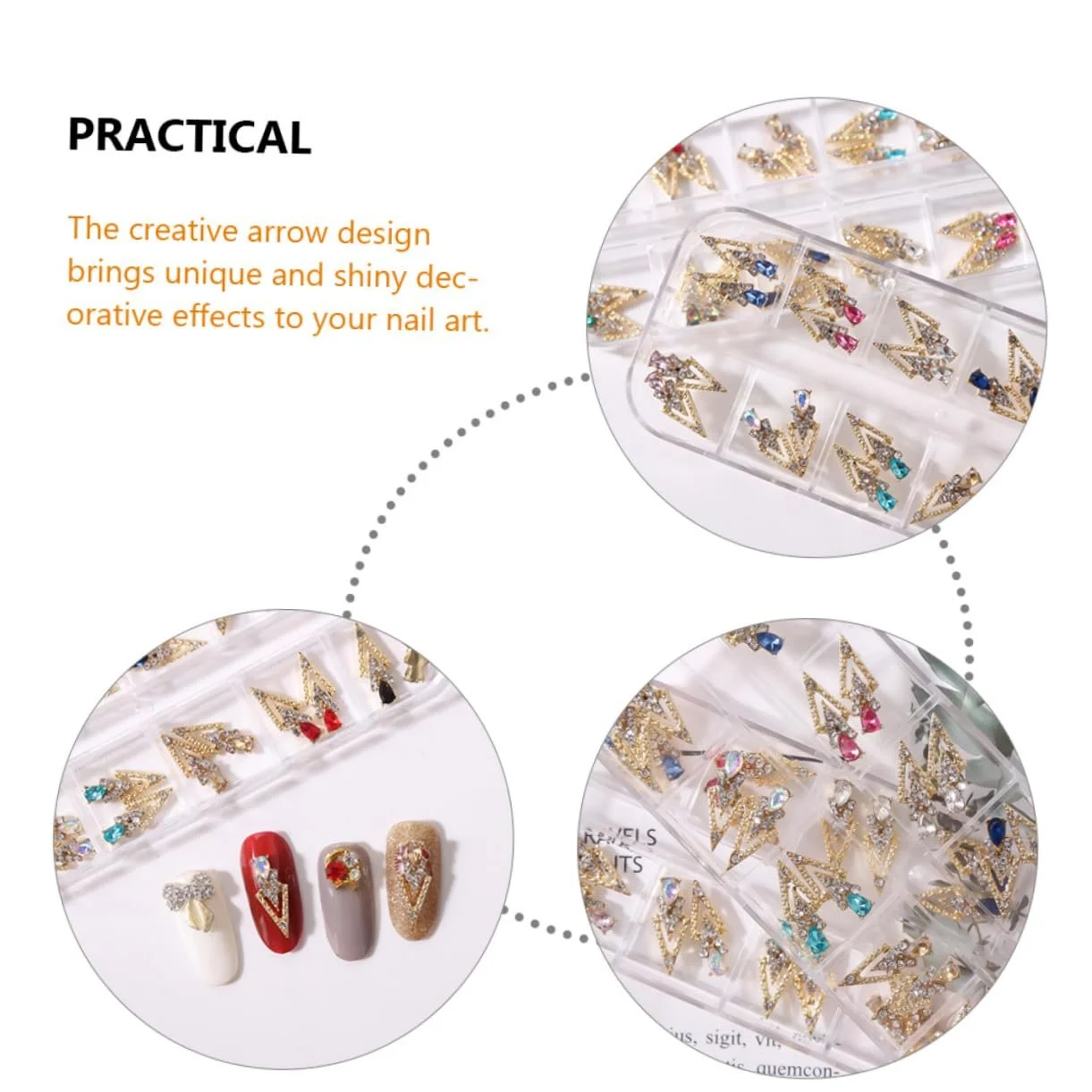 Украшения для ногтей Healeved, 72 шт., блестящие стразы для дизайна ногтей, фото №5