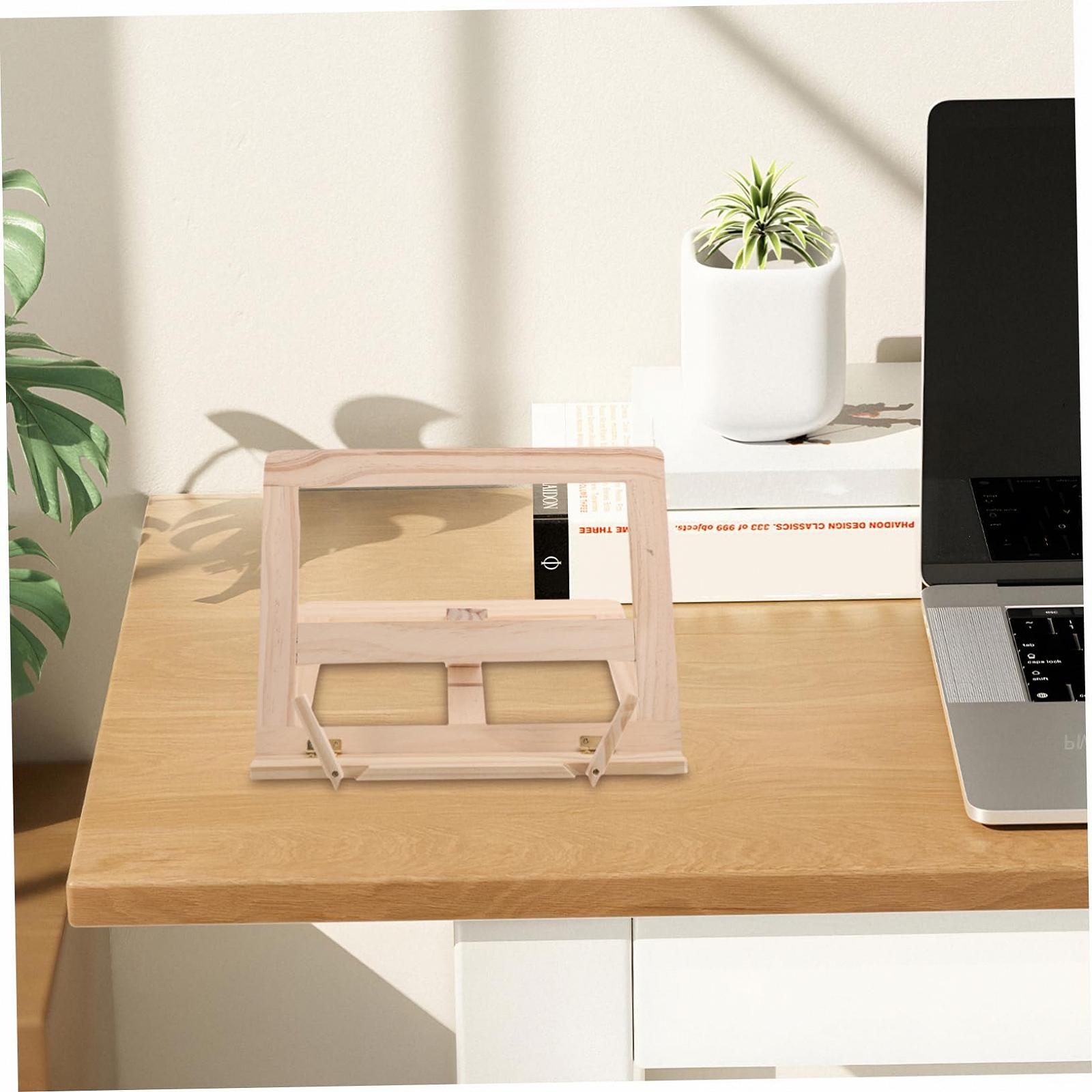 Регулируемая Деревянная Подставка для Чтения, Держатель для Ноутбука и Планшета, Эргономичная, Складная, с Функцией Охлаждения, Компактная для Офиса, Школы и Дома, фото №7