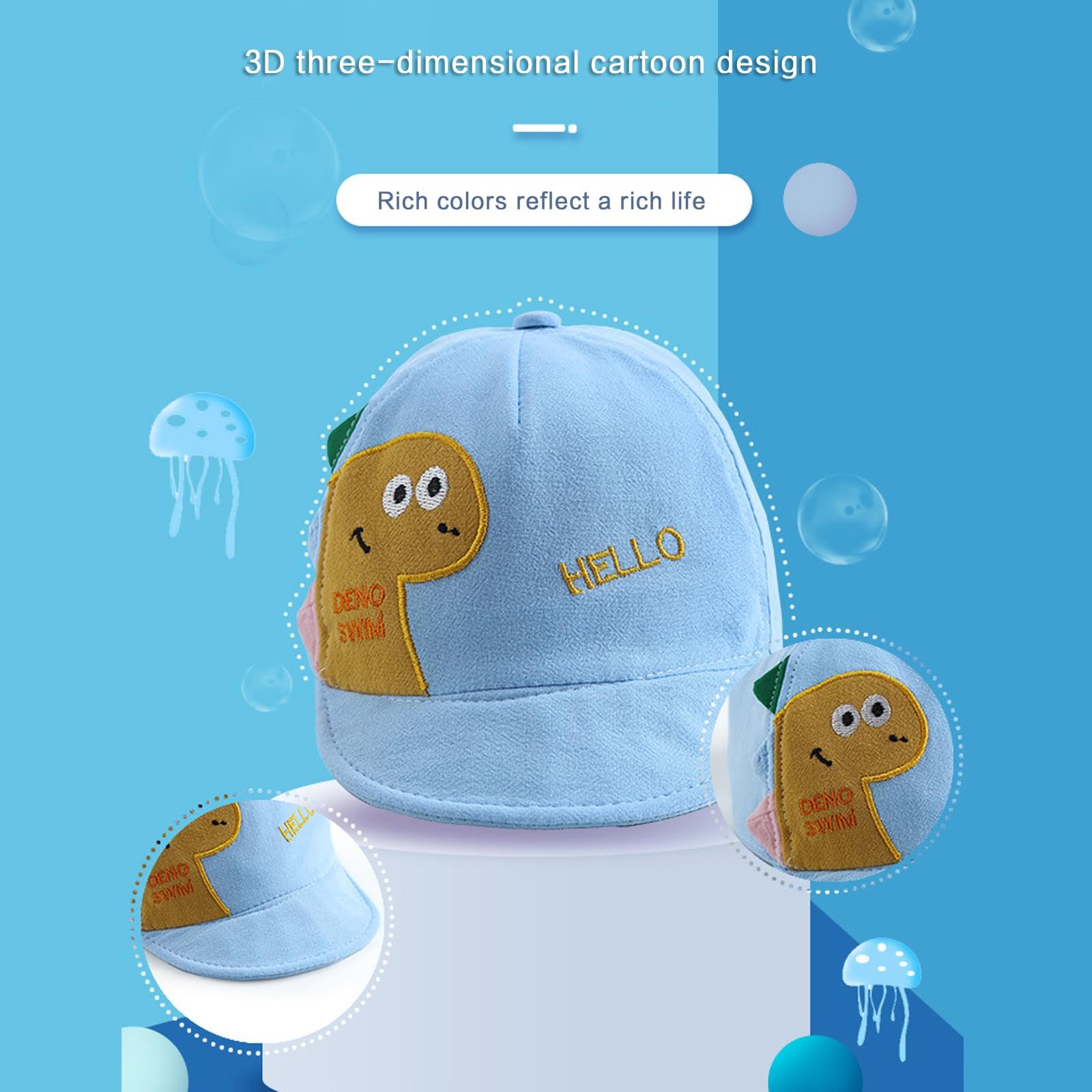 Бейсболка дитяча з мультяшним тваринним принтом сонцезахисна, фото №4