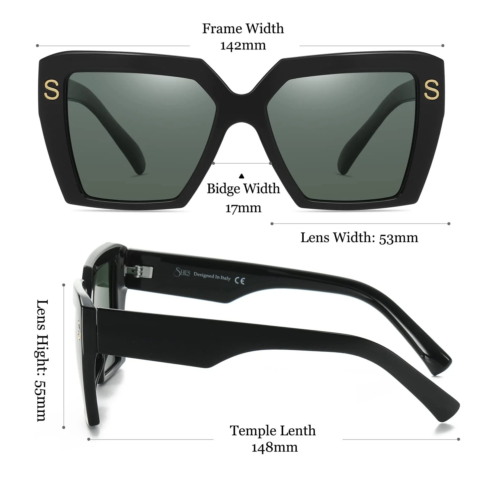 Сонцезахисні окуляри SHES Modern для жінок, модні, вінтажні дизайнерські SH2107, фото №3 Сонцезахисні окуляри SHES Modern для жінок, модні, вінтажні дизайнерські SH2107, фото №3