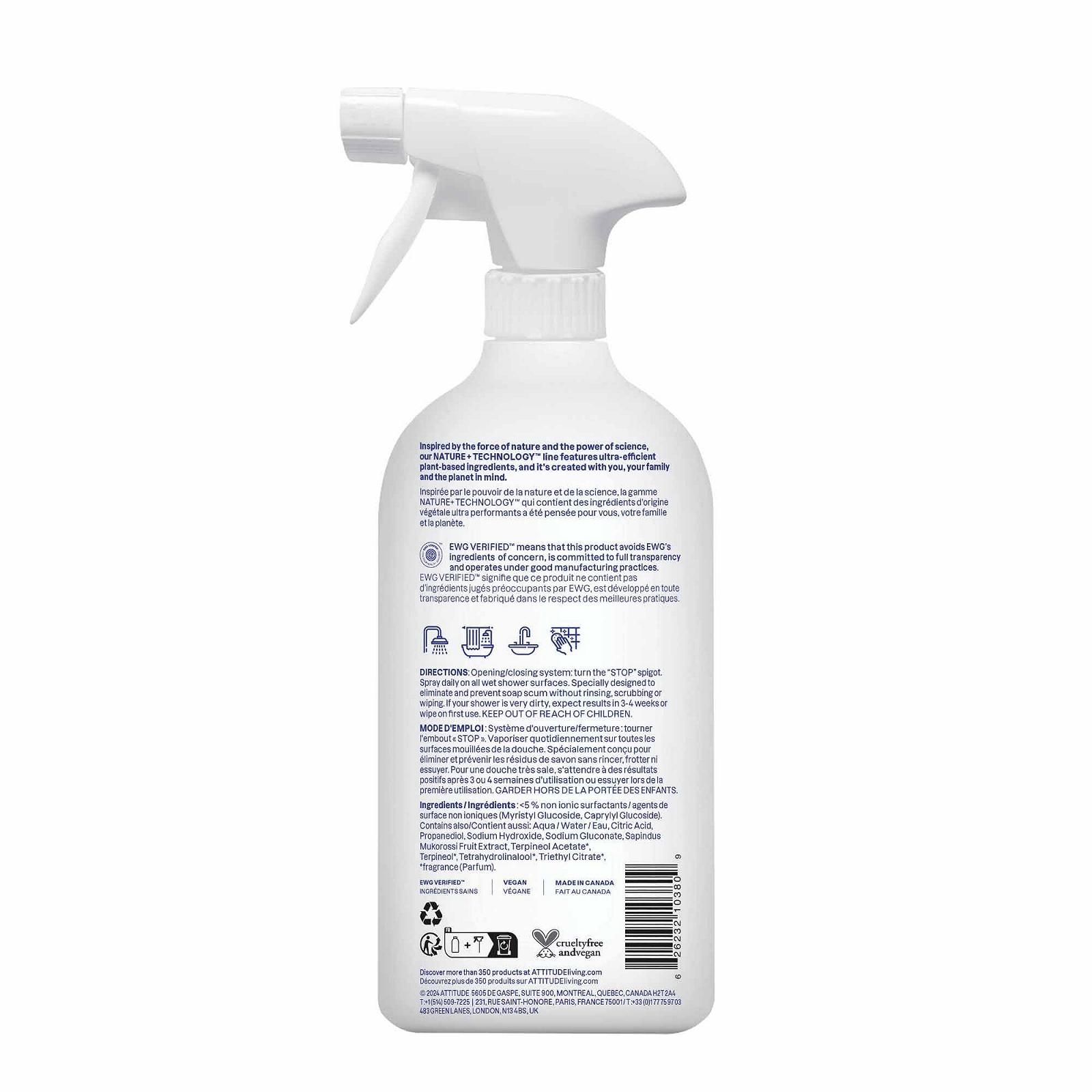 Засіб для чищення душу Attitude Daily Shower Cleaner 800 мл, фото №7