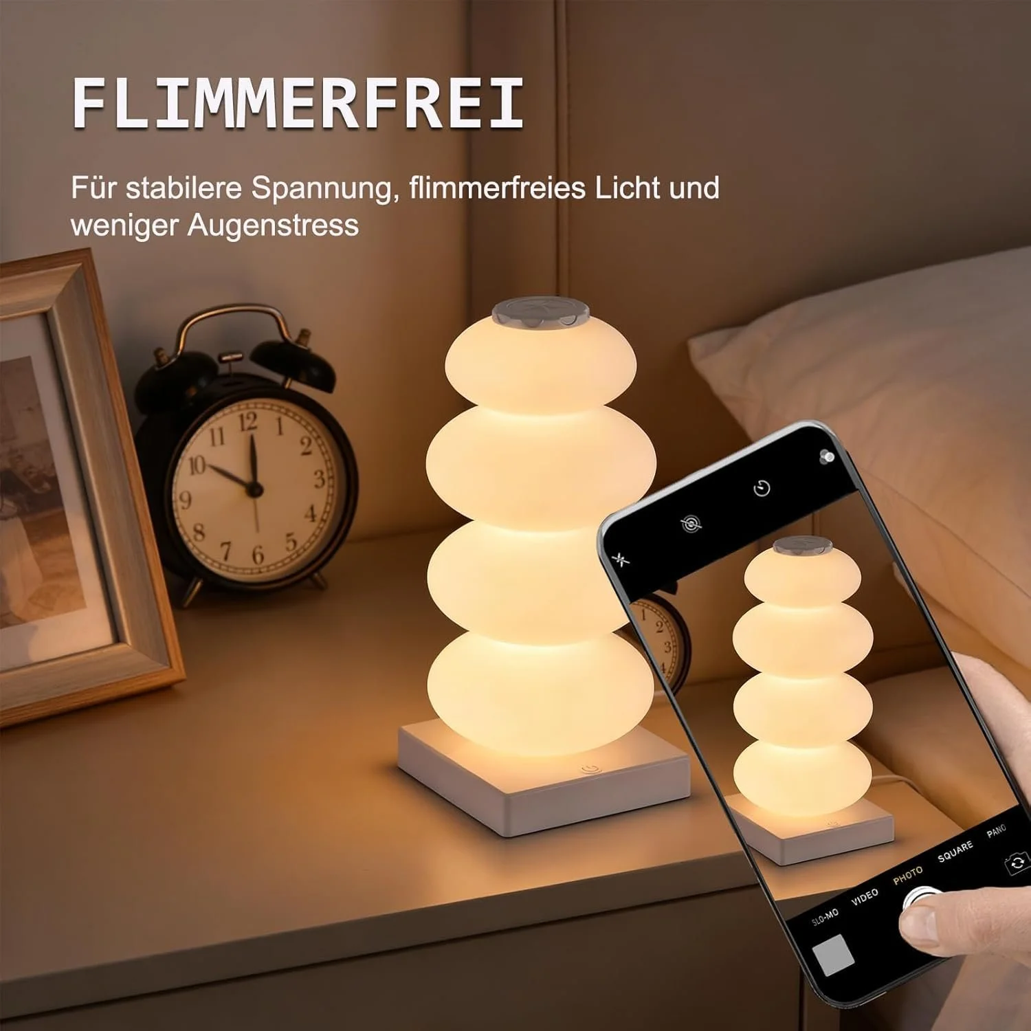 Настільна лампа Maxspace RGB сенсорна Candy Cane дизайн USB біла, фото №5