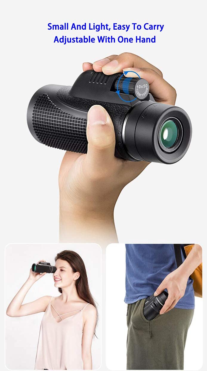 Монокуляр Spacmirrors 10x50 Телескоп с Дальномером Водонепроницаемый - Призма BAK4 с Многослойными Покрытыми Линзами для Мобильного Телефона для Наблюдения за Птицами Охота Поход Лагерь, фото №4 Монокуляр Spacmirrors 10x50 Телескоп с Дальномером Водонепроницаемый - Призма BAK4 с Многослойными Покрытыми Линзами для Мобильного Телефона для Наблюдения за Птицами Охота Поход Лагерь, фото №4