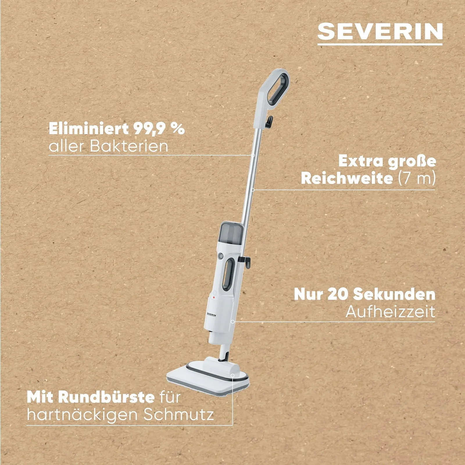 Паровая швабра SEVERIN SC 7142 White/Black, фото №8