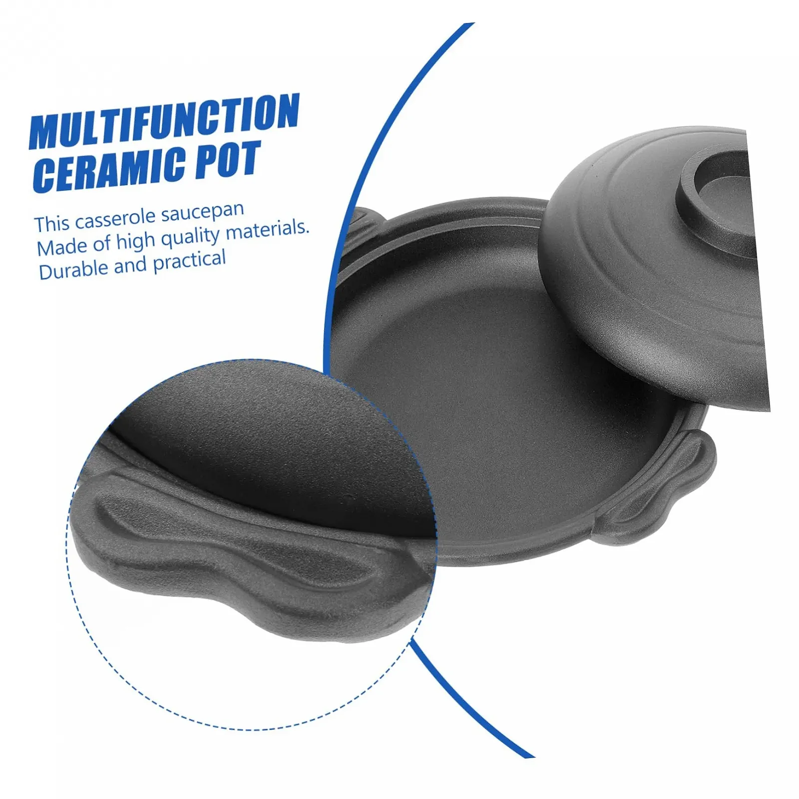 Кастрюля (Dutch Oven) керамическая антипригарная 18 см для индукционных плит с крышкой, фото №5