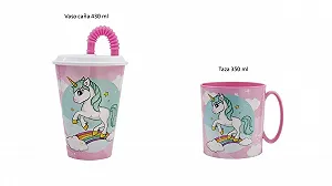 Набор Детский ALMACENESADAN Unicorn Микроволновая чашка 350мл и 430мл synthetic.ua - Фото 1