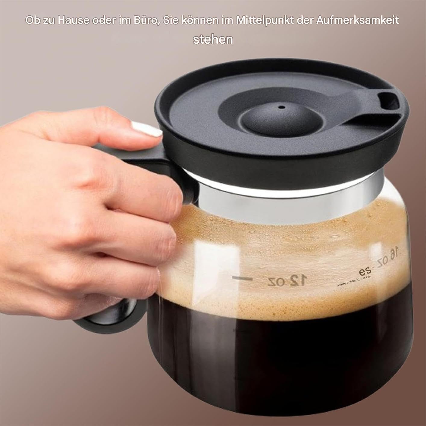 Стеклянная Кружка для Кофе с Ручкой и Крышкой, 480 мл, фото №9