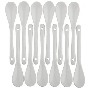 Набор из 12 фарфоровых ложек всмятку, кофе, чая, десертов Керамическая ложка - Фото 1