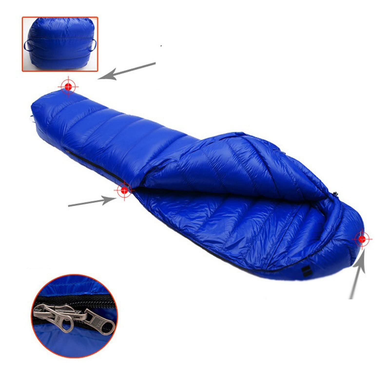 Мешок Ultraleichter Daunenschlafsack Winter-Daunenschlafsäcke 2–3 кг синий, фото №2