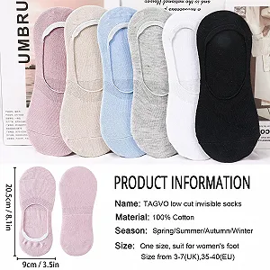 Шкарпетки Жіночі Невидимі Бавовняні Низькі Шкарпетки-слідки, 6 пар synthetic.ua - Фото 1
