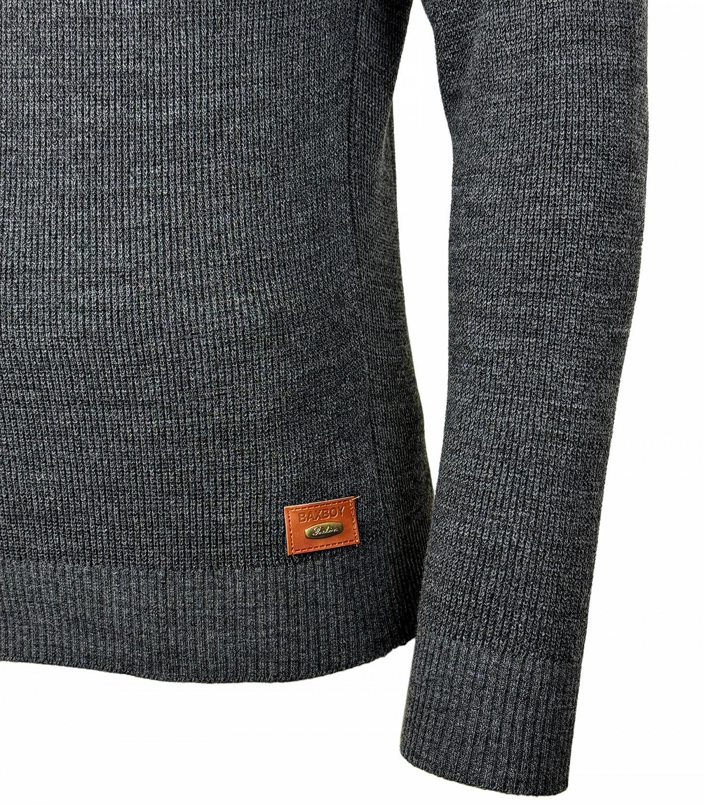 Джемпер Baxboy BB-52205 Slim Fit V-Neck В'язаний Чорний, фото №4