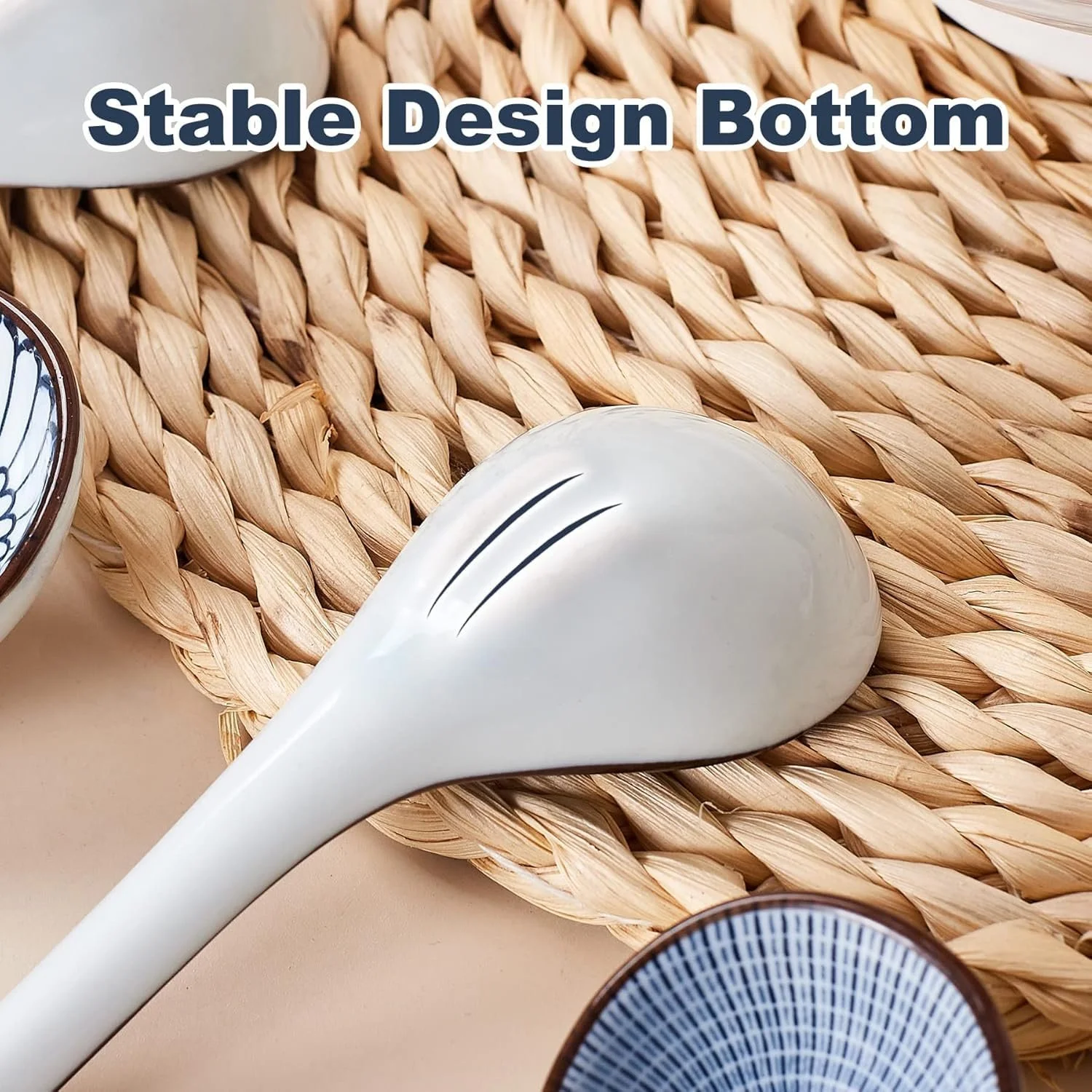 Ложка для супу керамічна (4 шт.) з довгою ручкою для рамена, азіатська, фото №4