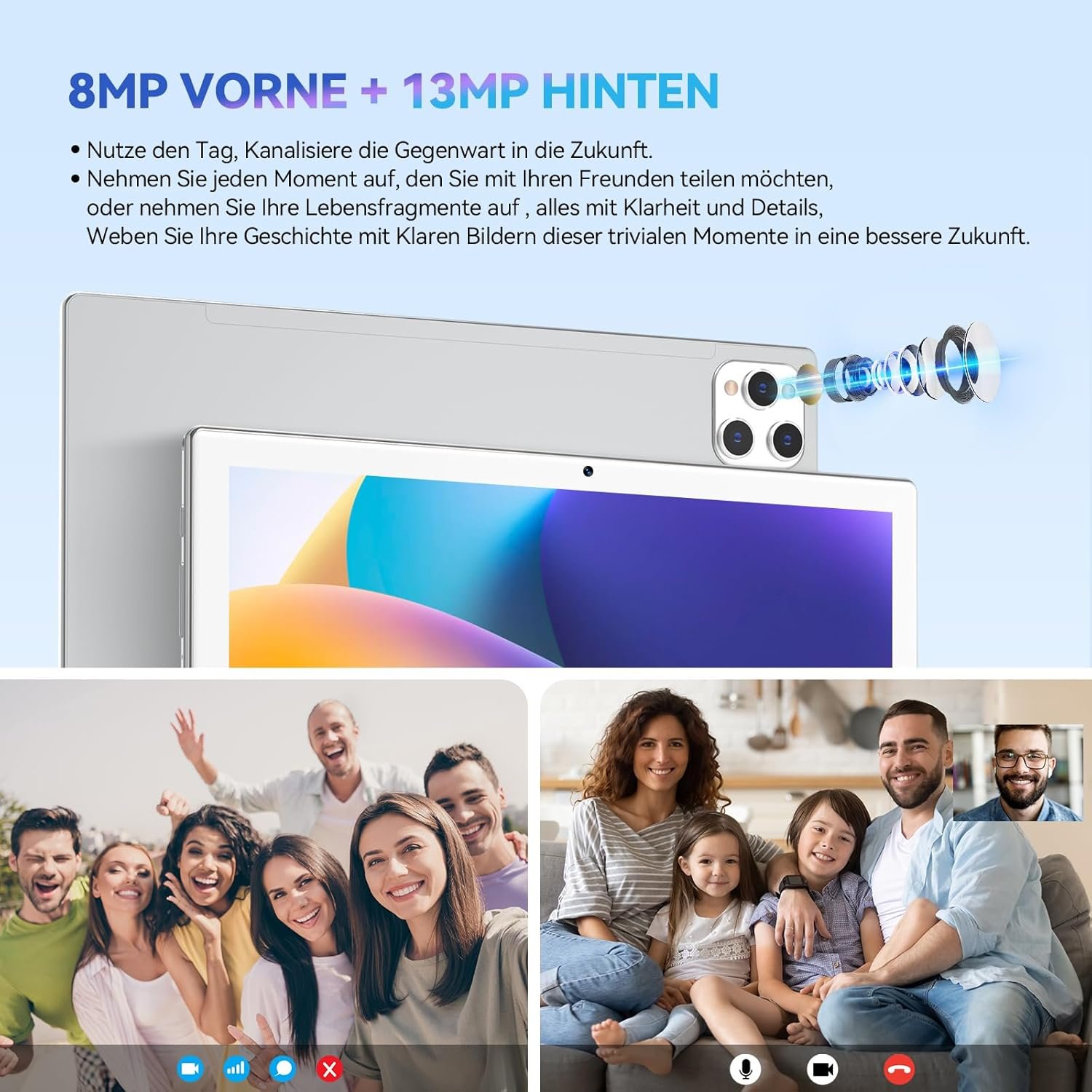 Планшет 10.1" ANTEMPER D115 8+8/128Gb 8 ядер Android 13 7000 mAh Black, фото №4