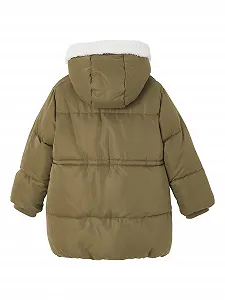 Стёганая куртка для девочек Vertbaudet с капюшоном и переработанным наполнителем synthetic.ua - Фото 1