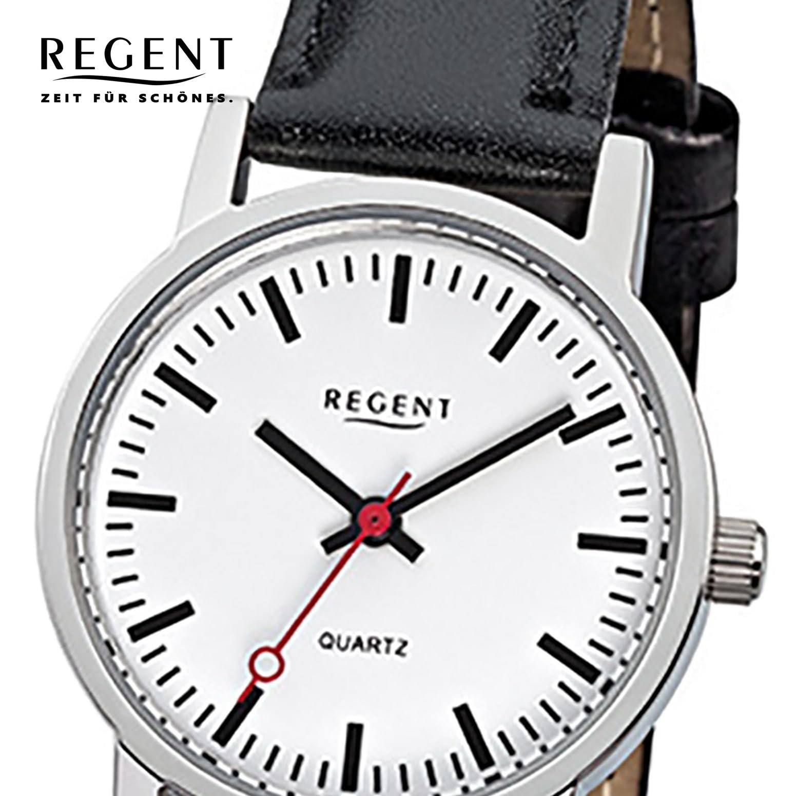 Женские часы Regent URF824 Аналоговые Кожаный Ремешок Черный Кварцевые часы Белый Циферблат, Ремешок., фото №4 Женские часы Regent URF824 Аналоговые Кожаный Ремешок Черный Кварцевые часы Белый Циферблат, Ремешок., фото №4