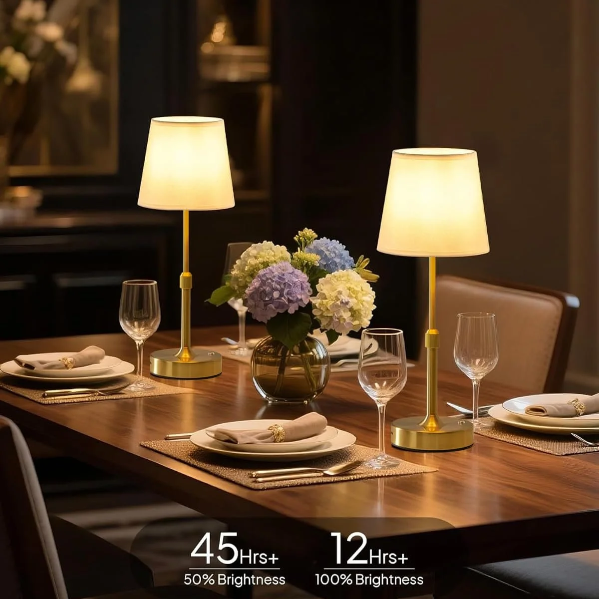 LED Настільна лампа Wireless Dimmable USB-C Height Adjustable 5200 mAh Gold, фото №4