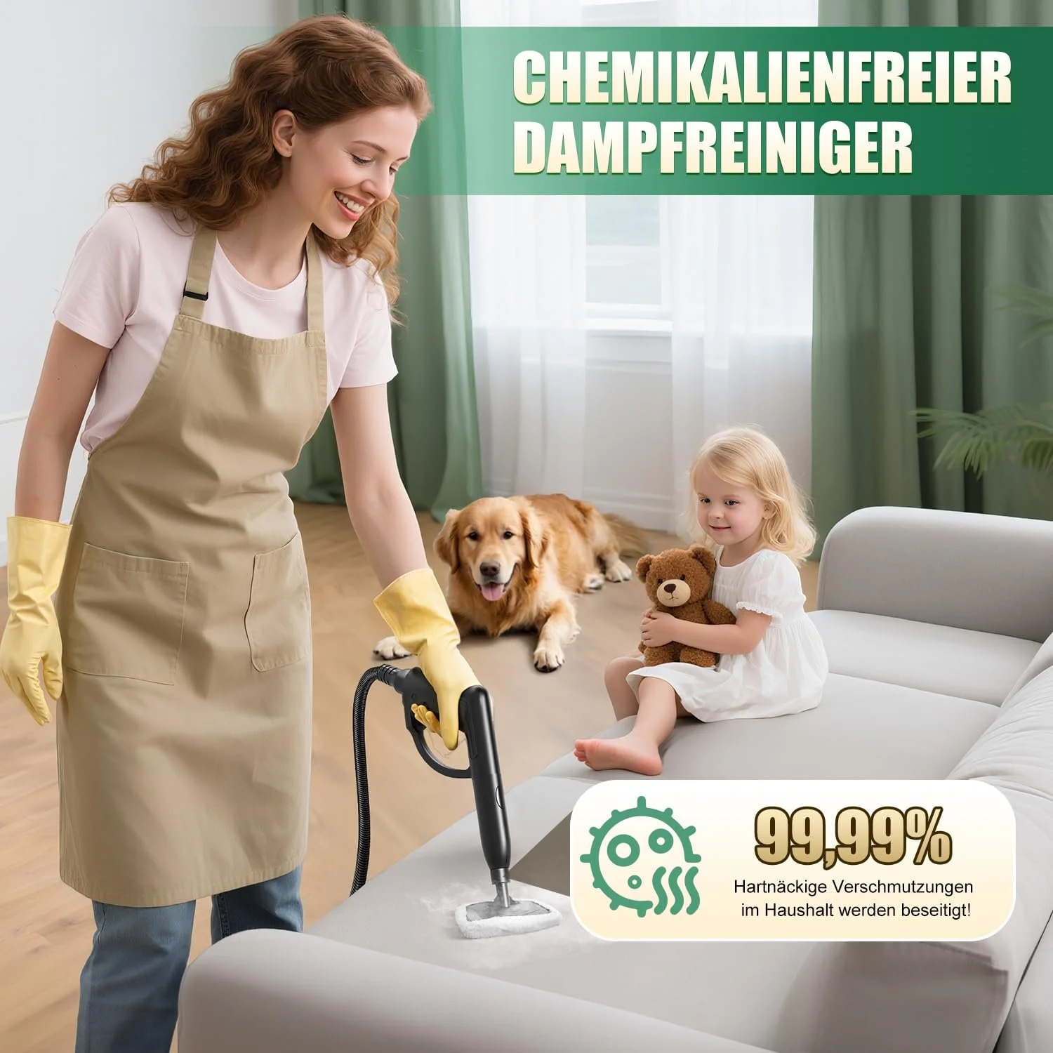 Пароочисник Rolipo 2000 W 4 бар 2 л 40 хвилин 160 °C 13 аксесуарів, фото №4