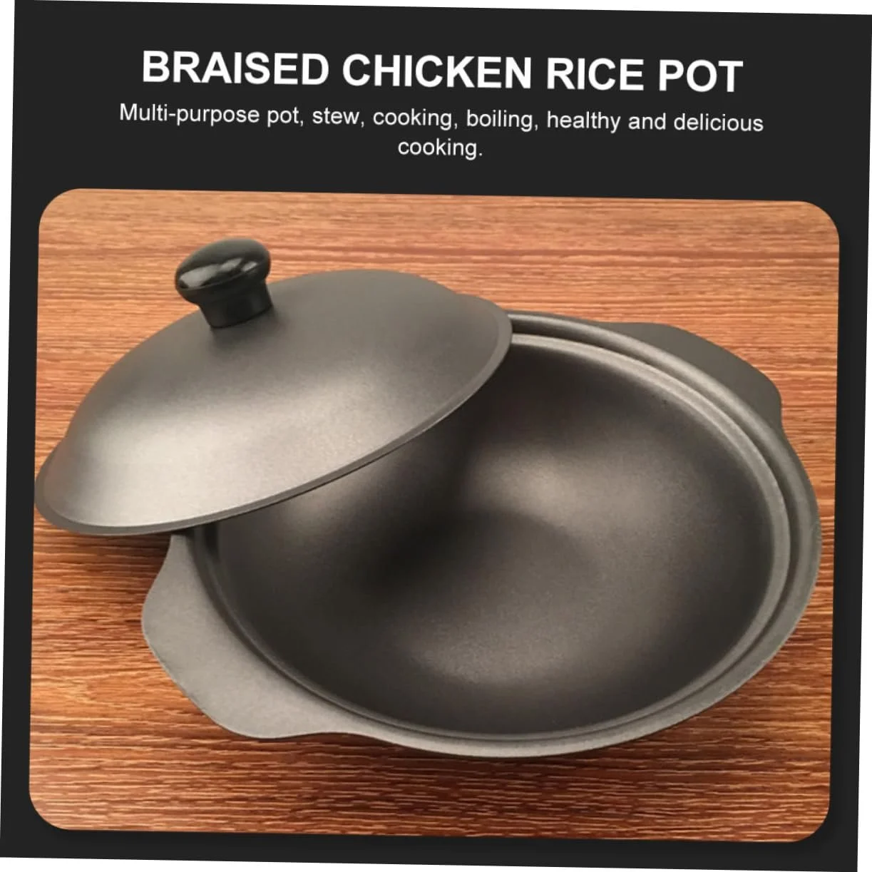 Горщик керамічний Sosoport з кришкою для рису та тушкування курки, фото №7