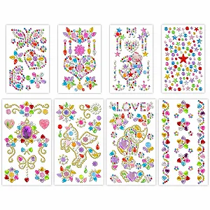 Самоклеючі стрази Єдиноріг, Квіти, Листя, Метелик, корони, зірки, місяці та серця 8 кольорів - Фото 1