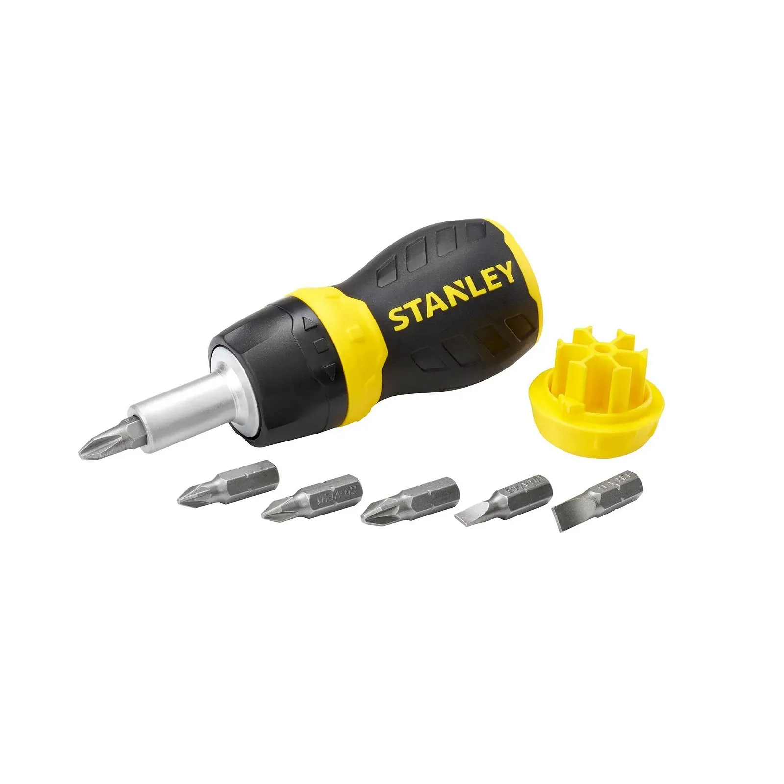 Викрутка з набором біт Stanley 066358 Stubby з храповим механізмом, фото №1